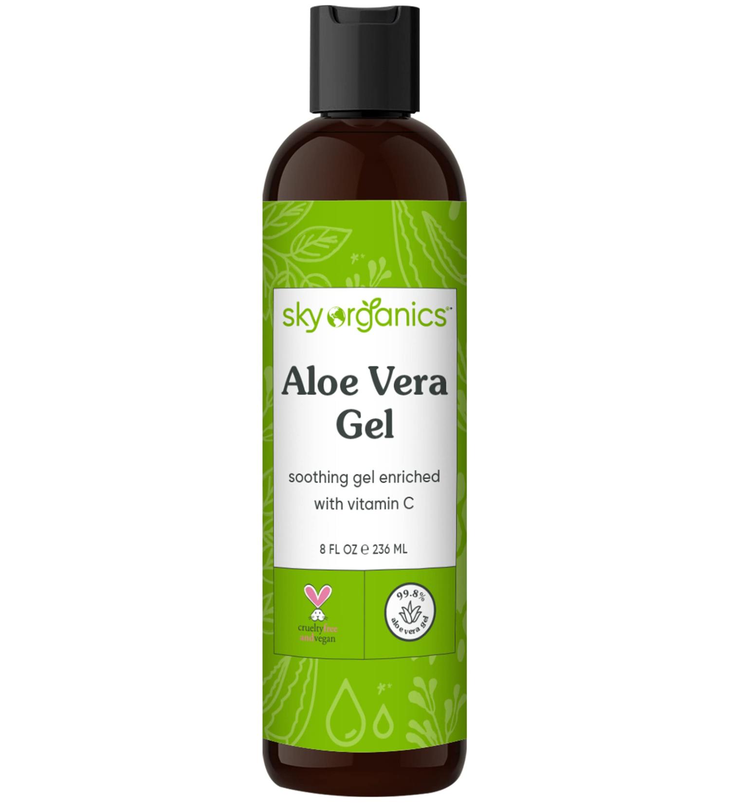 Sky Organics Aloe Vera Gel 8 fl oz - 100% Pure & Natural Moisturizer - Buy Online on GoSupps.com