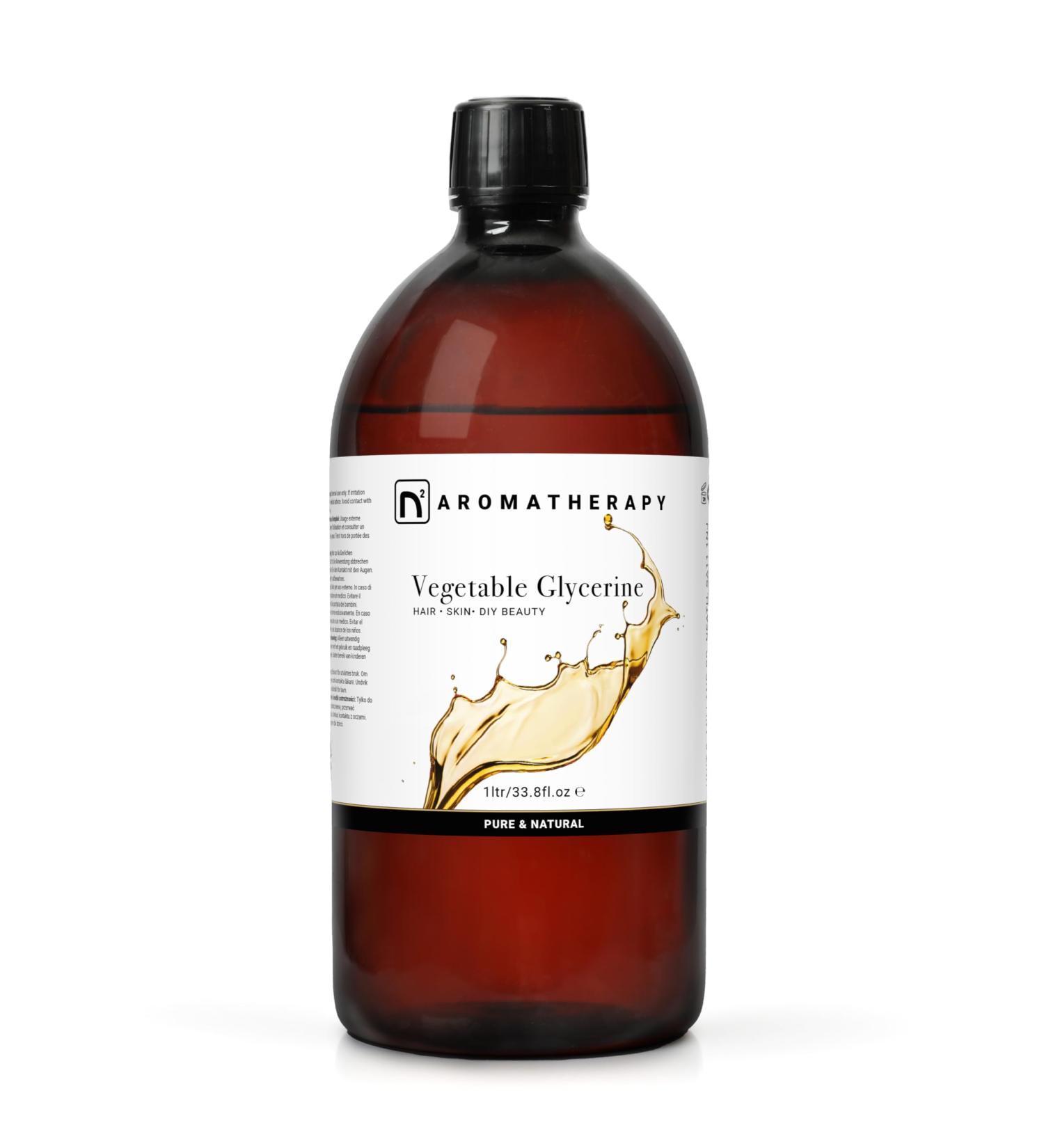 n2 Aromatherapy Vegetable Glycerine - 1l (1000ml) - For Skin Face Hair Scars Nails Body - Natural Skin Care Carrier Oil DIY Beauty and Aromatherapy - Buy Online on GoSupps.com