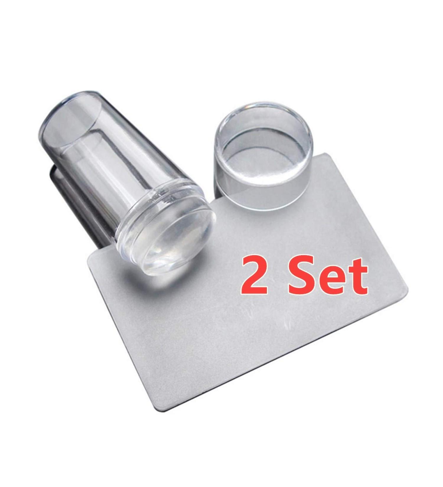 Buy Mytobang Transparent Nail Stamp Set - 2 Stamps + 2 Scrapers for DIY Nail Art | International Shipping Available - Buy Online on GoSupps.com