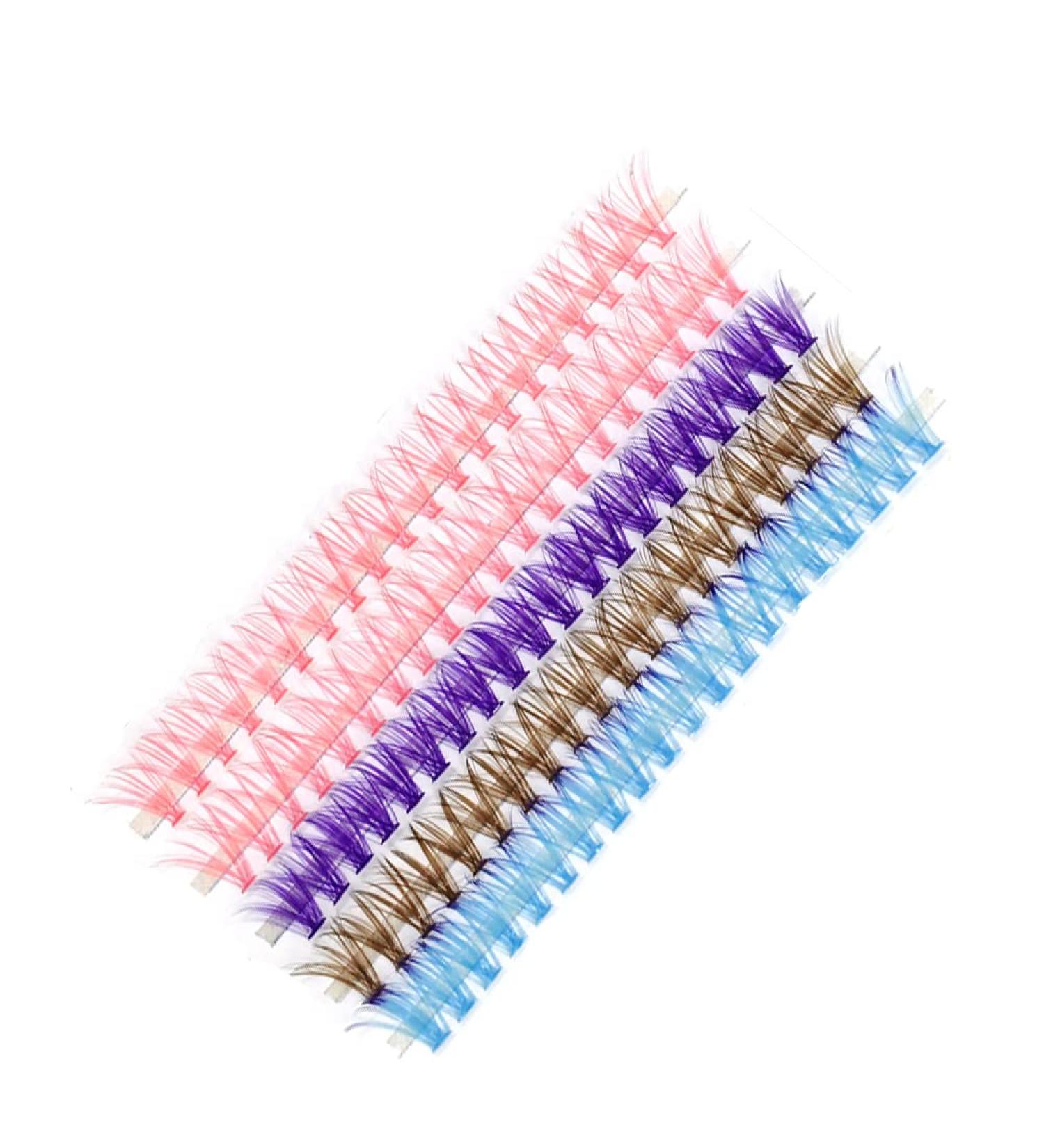 AMSDCN 100 Bundles EyeLashes Extension Blue Purple Russia Volume cilia (14mm 0.07mm-30D mix colors) - Buy Online on GoSupps.com