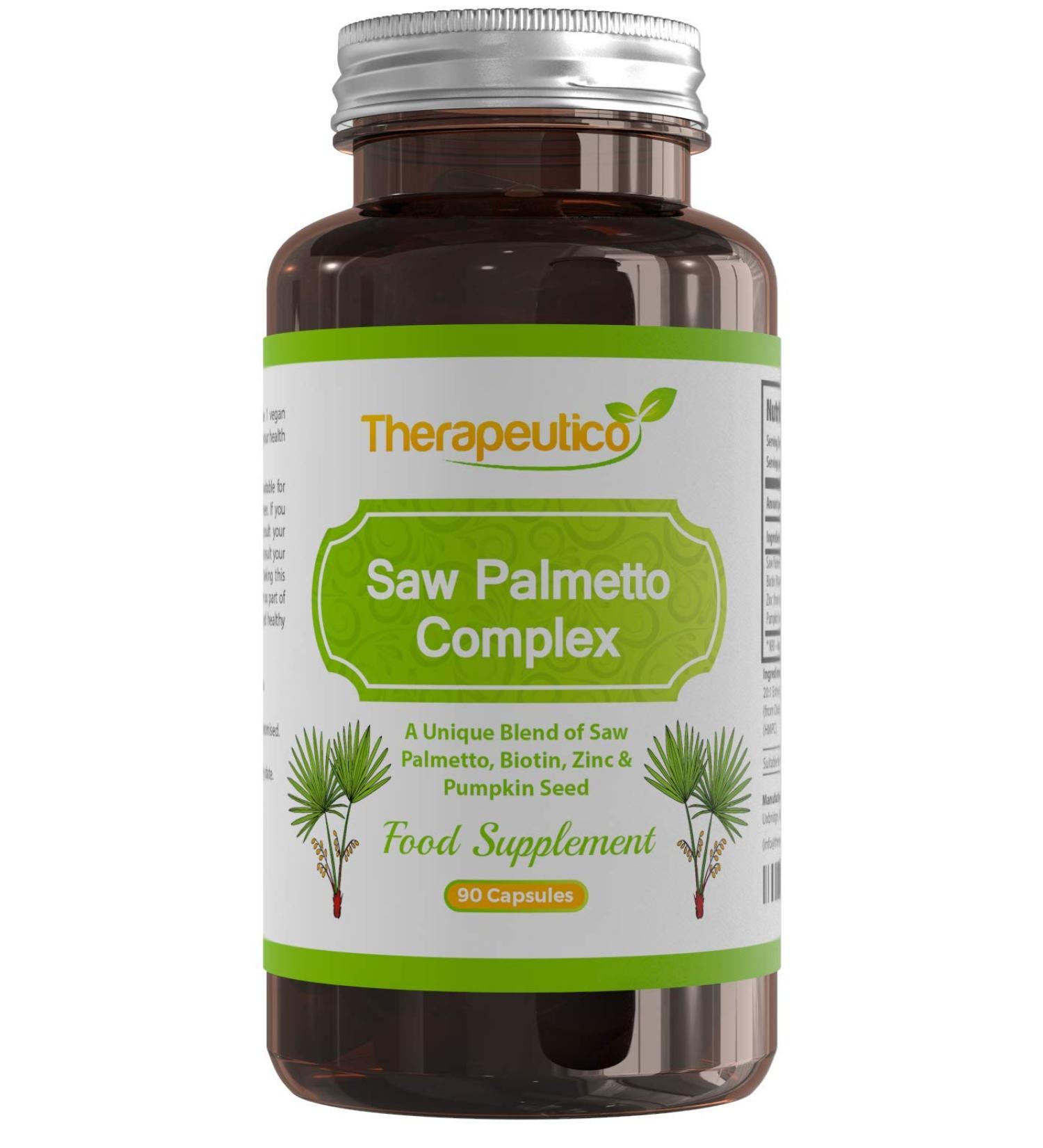 Saw Palmetto Complex with Biotin 10 000 mcg & Zinc | High Strength 20:1 Extract | 90 Vegan Capsules | Non-GMO No Preservatives - Buy Online on GoSupps.com