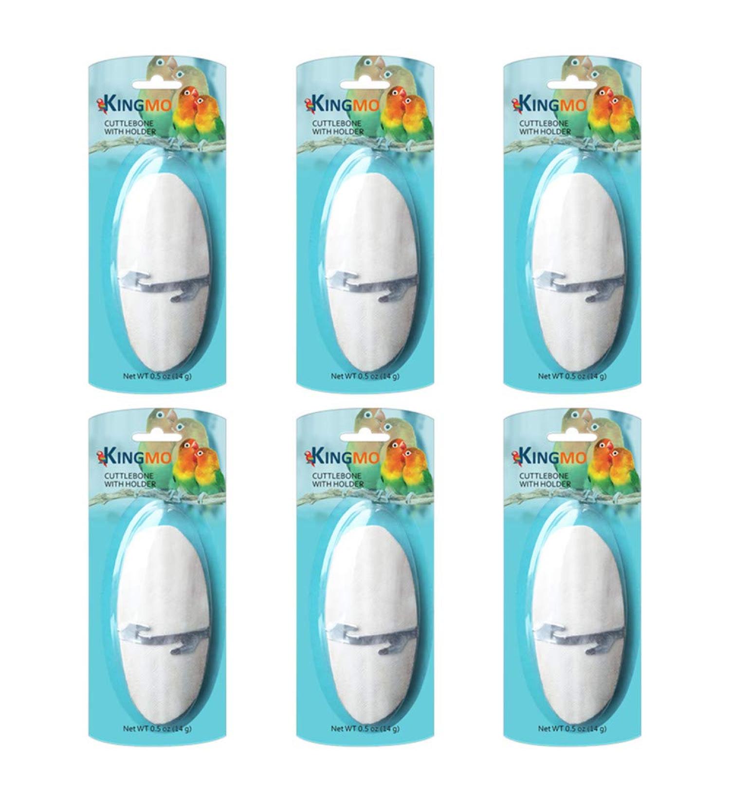Jmxu's 5 -5.5 Bird Cuttlebone with Metal Holder | 6 Pack Natural Calcium for Parakeets, Parrots, Cockatiels, Budgies | Chewing Cuttlefish Bone for Sharp Beaks - Buy Online on GoSupps.com