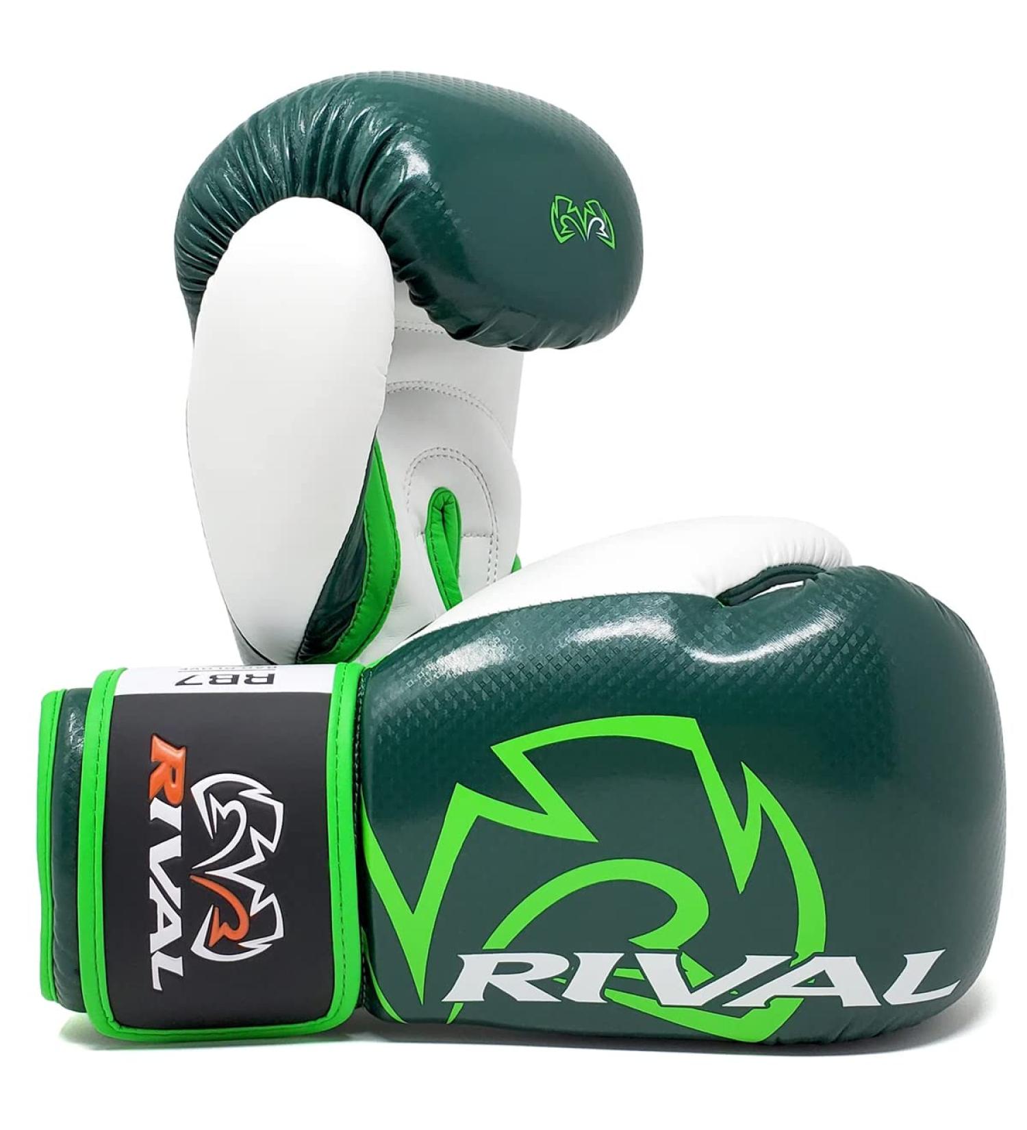 Rival Boxing RB7 Fitness Plus Bag Gloves - 8 oz. - Green/White | Premium Training Gloves - Buy Online on GoSupps.com