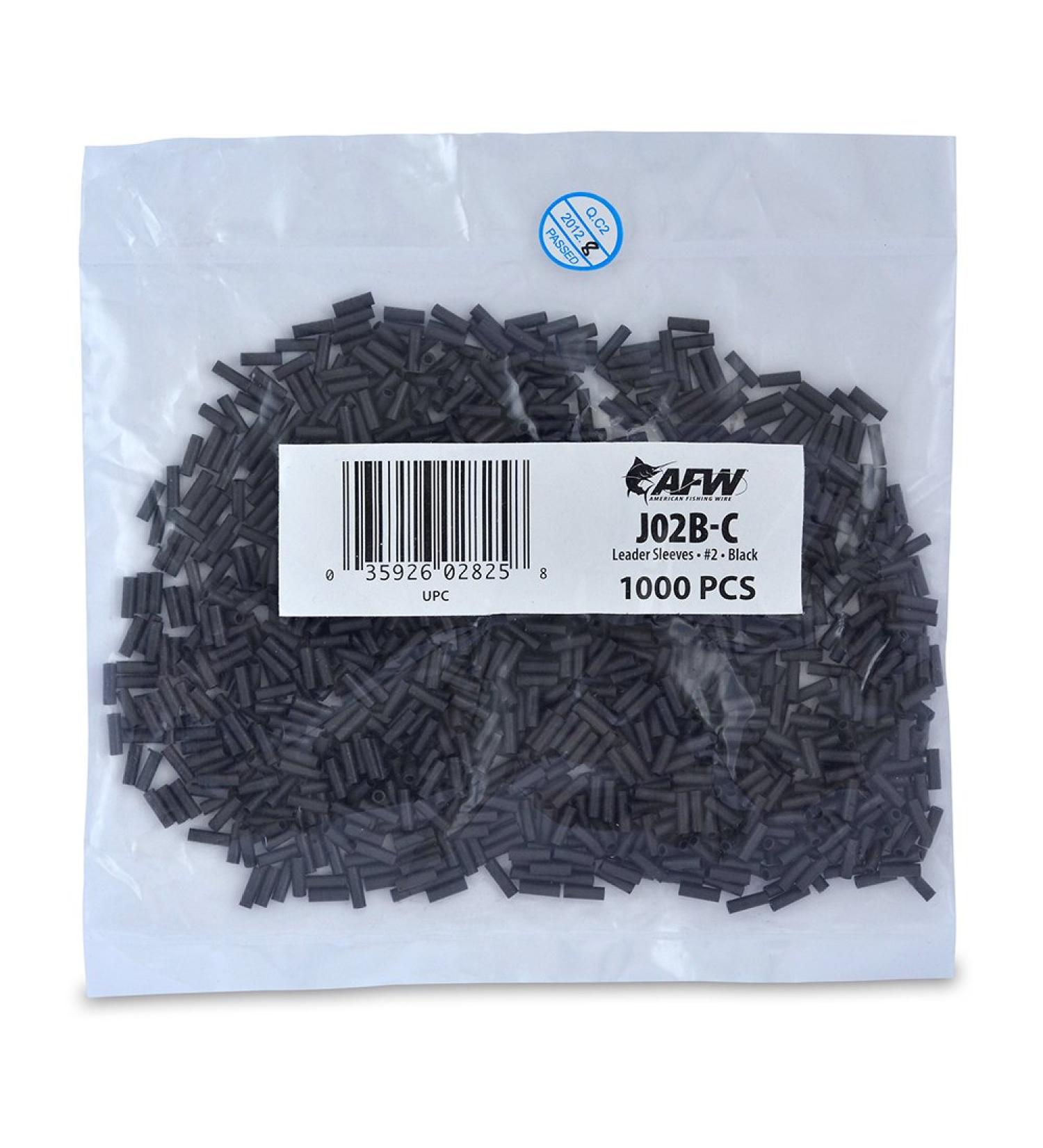 American Fishing Wire Single Barrel Crimp Sleeves Black 100 Pieces, 0.047 -Inch Inside Diameter
