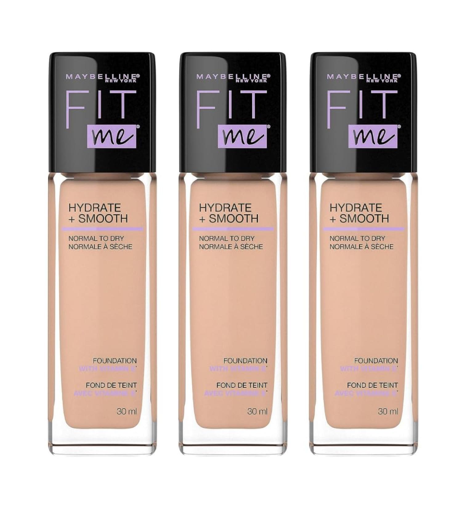 Maybelline Fit Me Dewy + Smooth Foundation 30ml - 130 Buff Beige (Pack of 3)