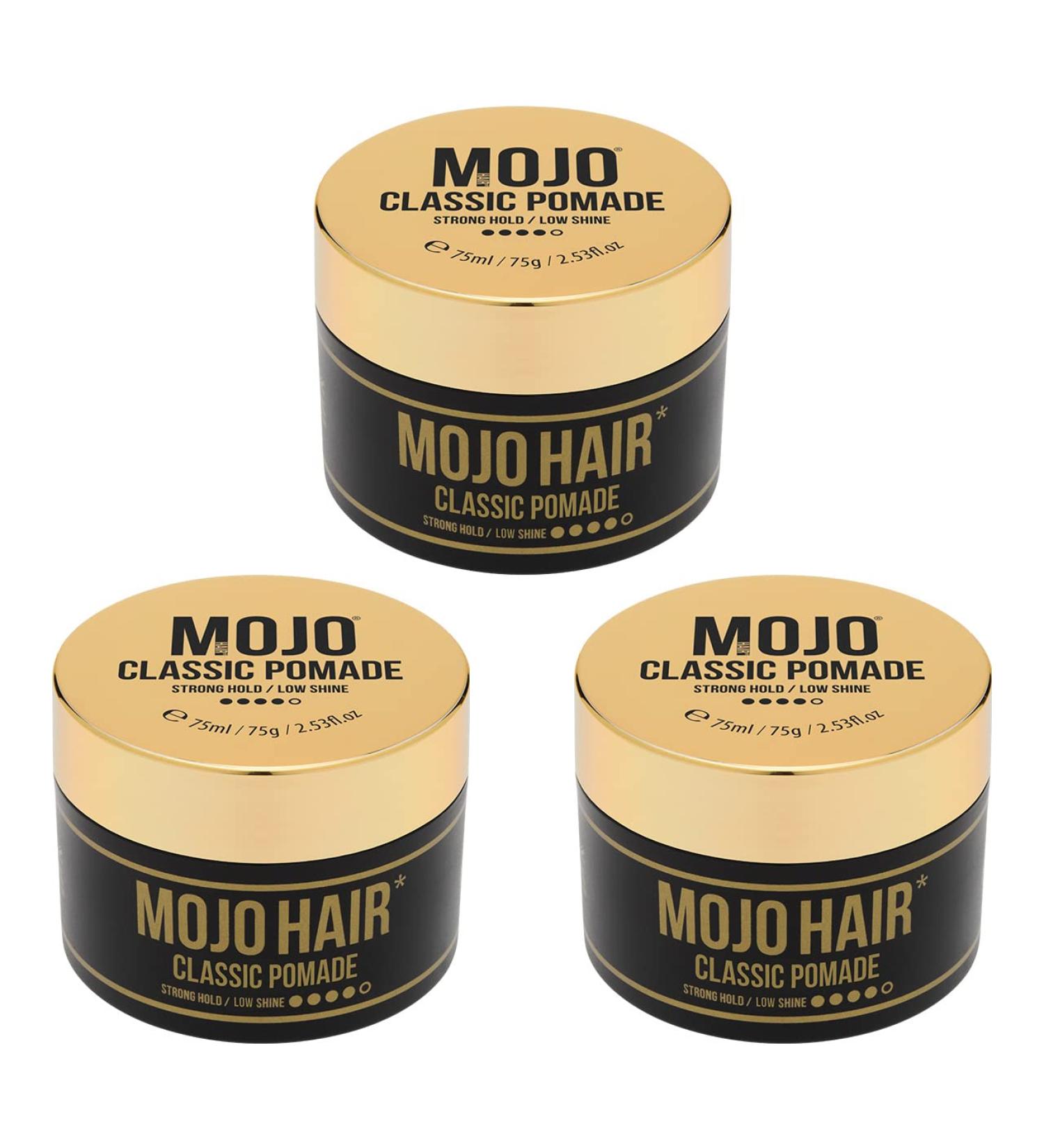 MOJO Hair Classic Pomade 3xPack Strong Hold & Low Shine Premium Water Based Pomade Luxury Fragrance Washes Out With Ease Hair Styling For Men & Women 3x 75ml/64g/2.53Floz 75 ml (Pack of 3) - Buy Online on GoSupps.com