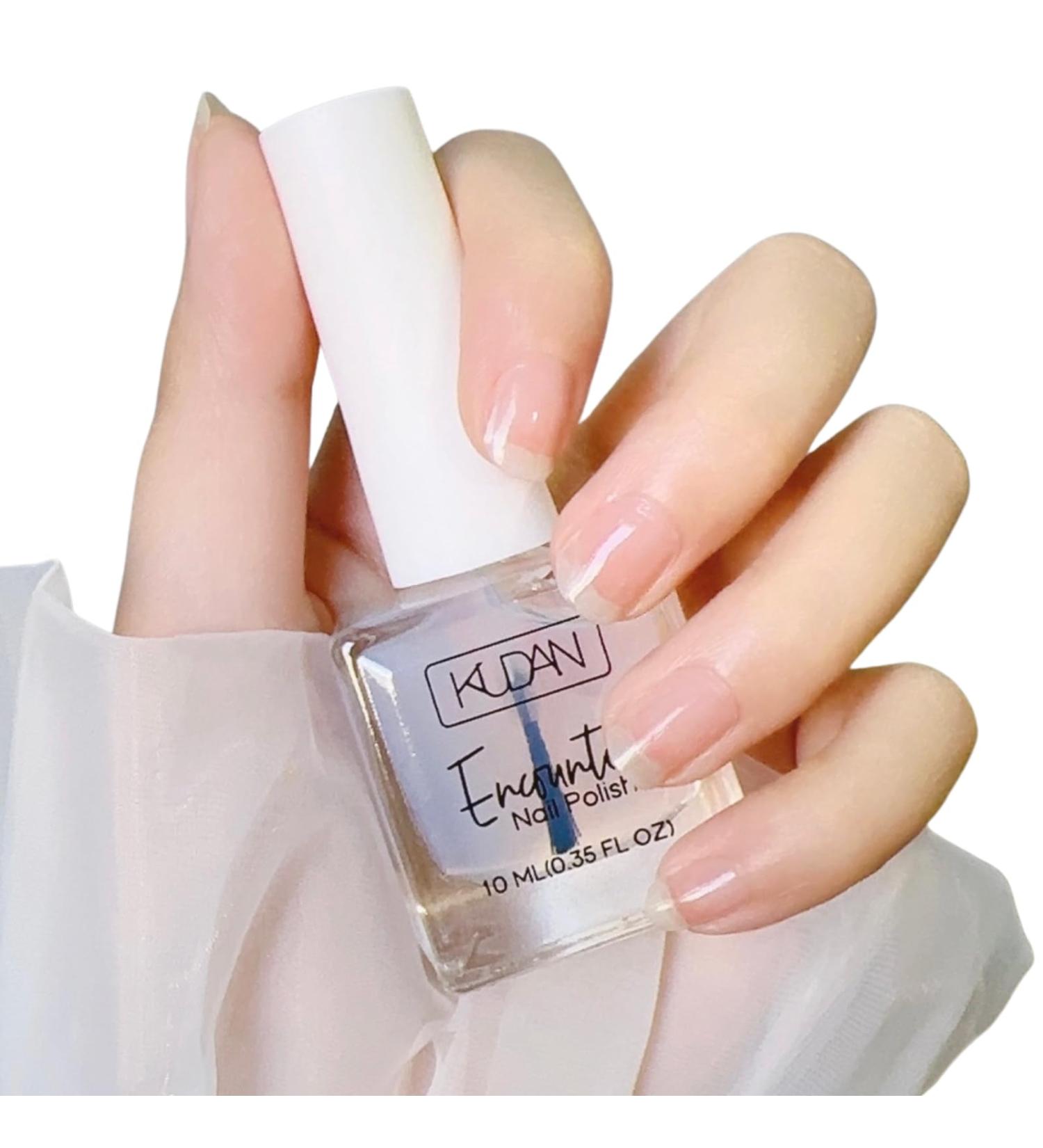 Clear Nail Polish 2 in 1 Nail Varnish Quick Dry Top Coat & Base Coat Nail Polish Glossy Finish & Long Lasting Nail Coat Non-Toxic Water Based Natural Nail Varnish No Need Cure 01ClearTopCoat - Buy Online on GoSupps.com