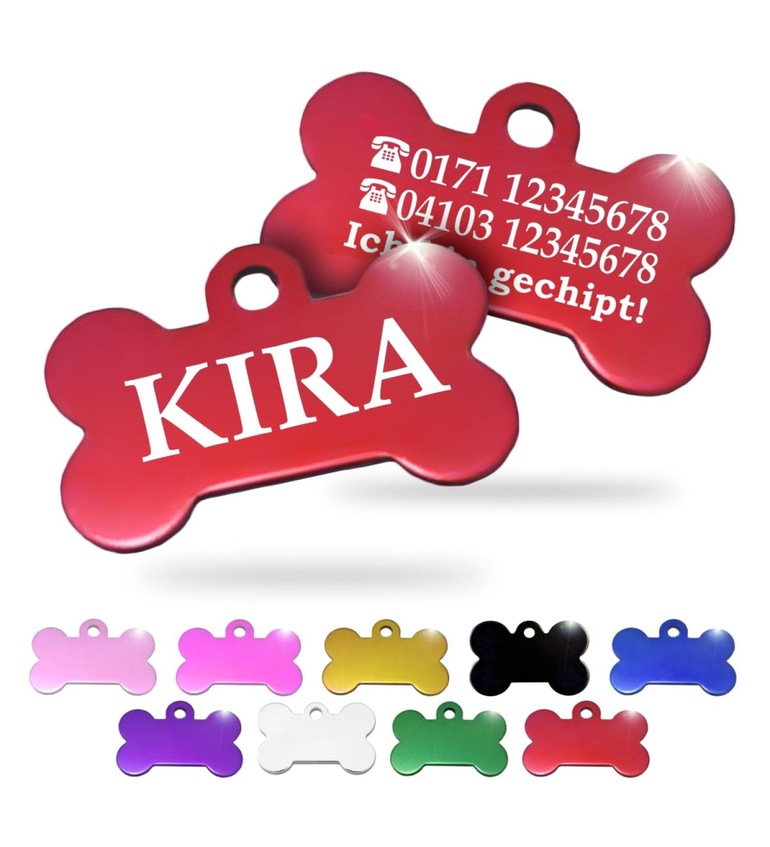 Personalized Bone Shape Pendants for Dogs & Cats - Custom Engraved Name Collar - Ibera Gifts - Buy Online on GoSupps.com