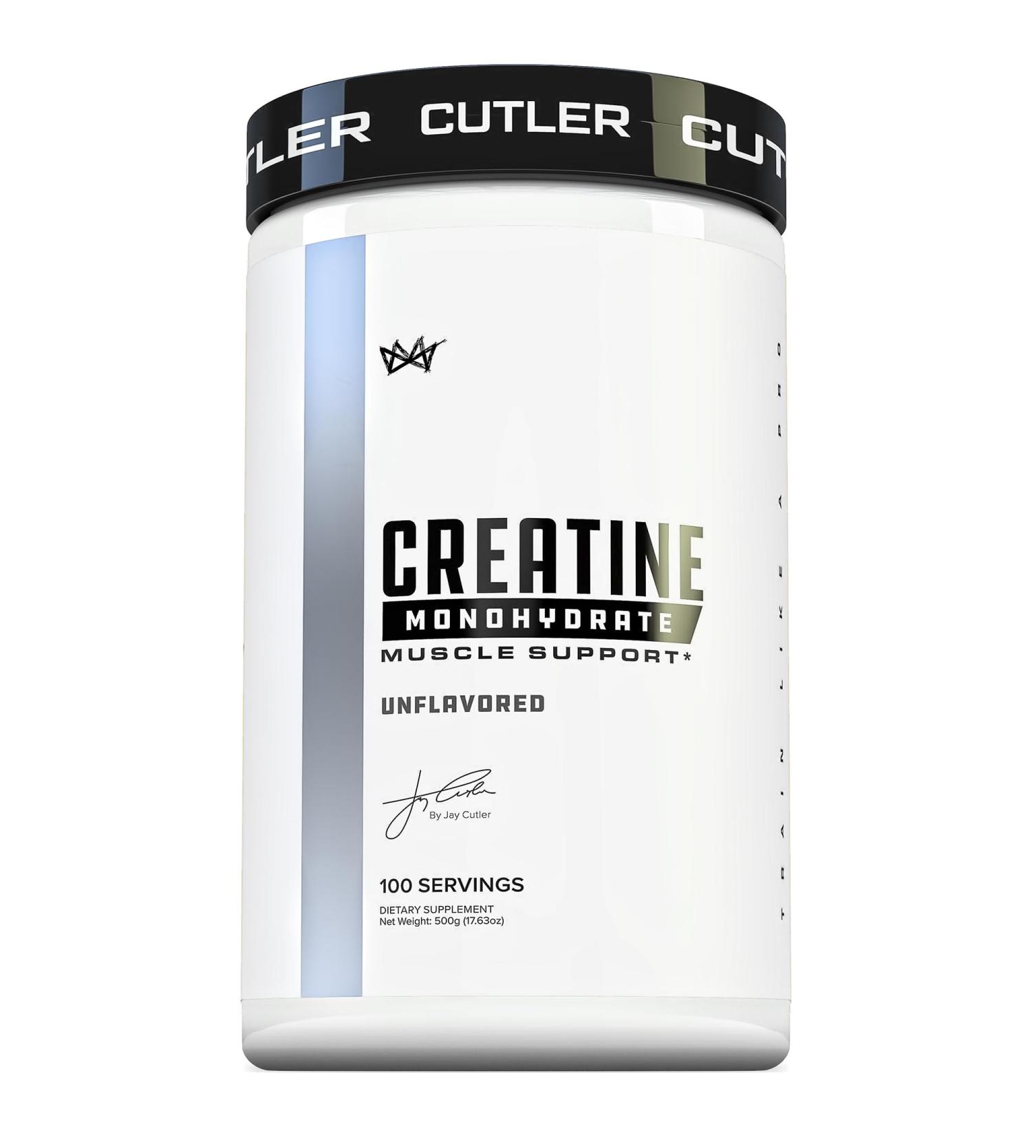 Cutler Nutrition Pure Creatine Monohydrate - 5g Per Serving - Premium Muscle Builder Enhances Strength Performance & Recovery - Unflavored for Easy Mixing (100 Servings) - Buy Online on GoSupps.com