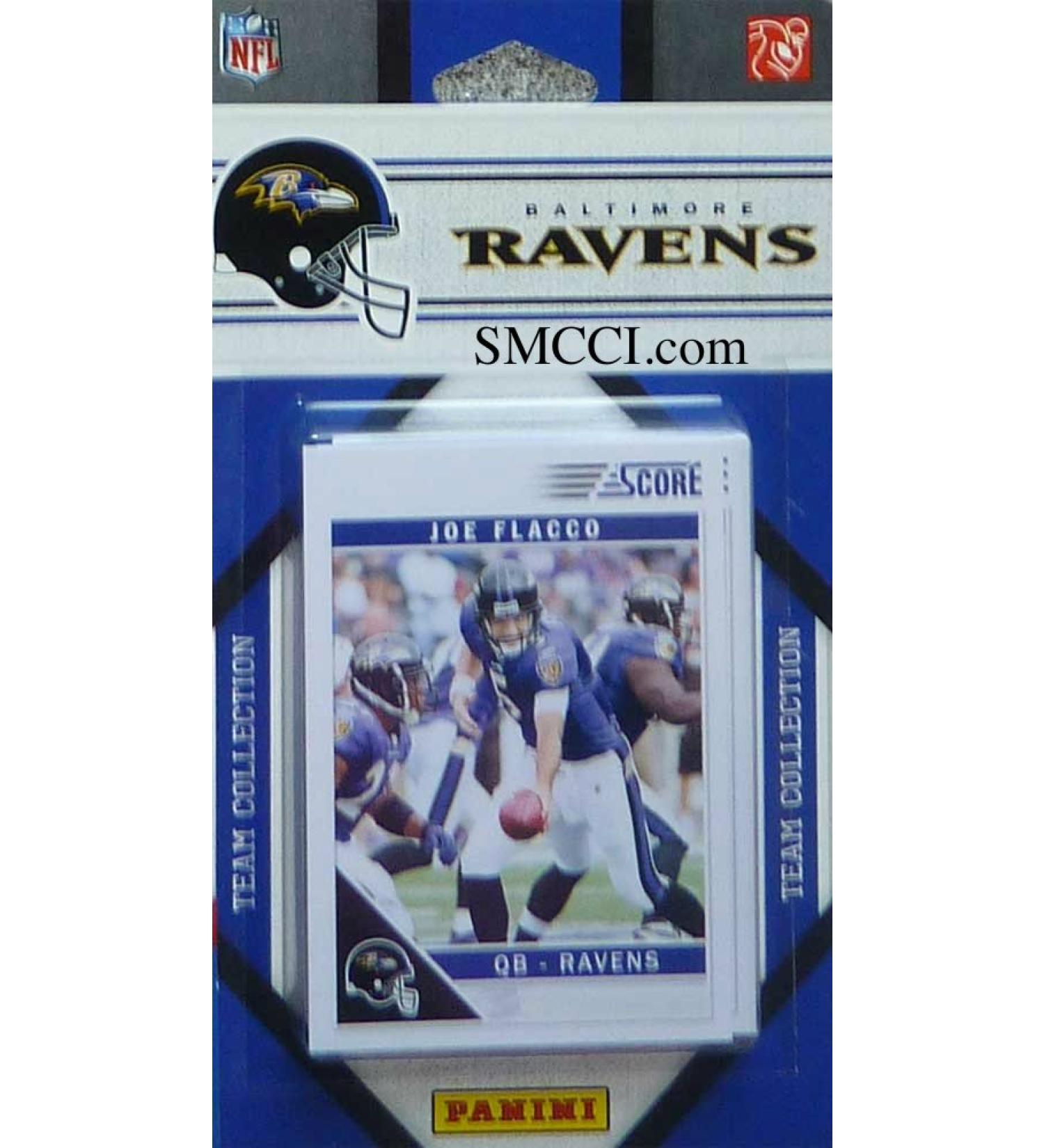2011 Score Baltimore Ravens Factory Sealed 13 Card Team Set. Players Include Anquan Boldin, Derrick Mason, Ed Reed, Haloti Ngata, Joe Flacco, Michael Oher, Ray Lewis, Ray Rice, Terrell Suggs, Todd Heap, Jimmy Smith, Tandon Moss and Torrey Smith.