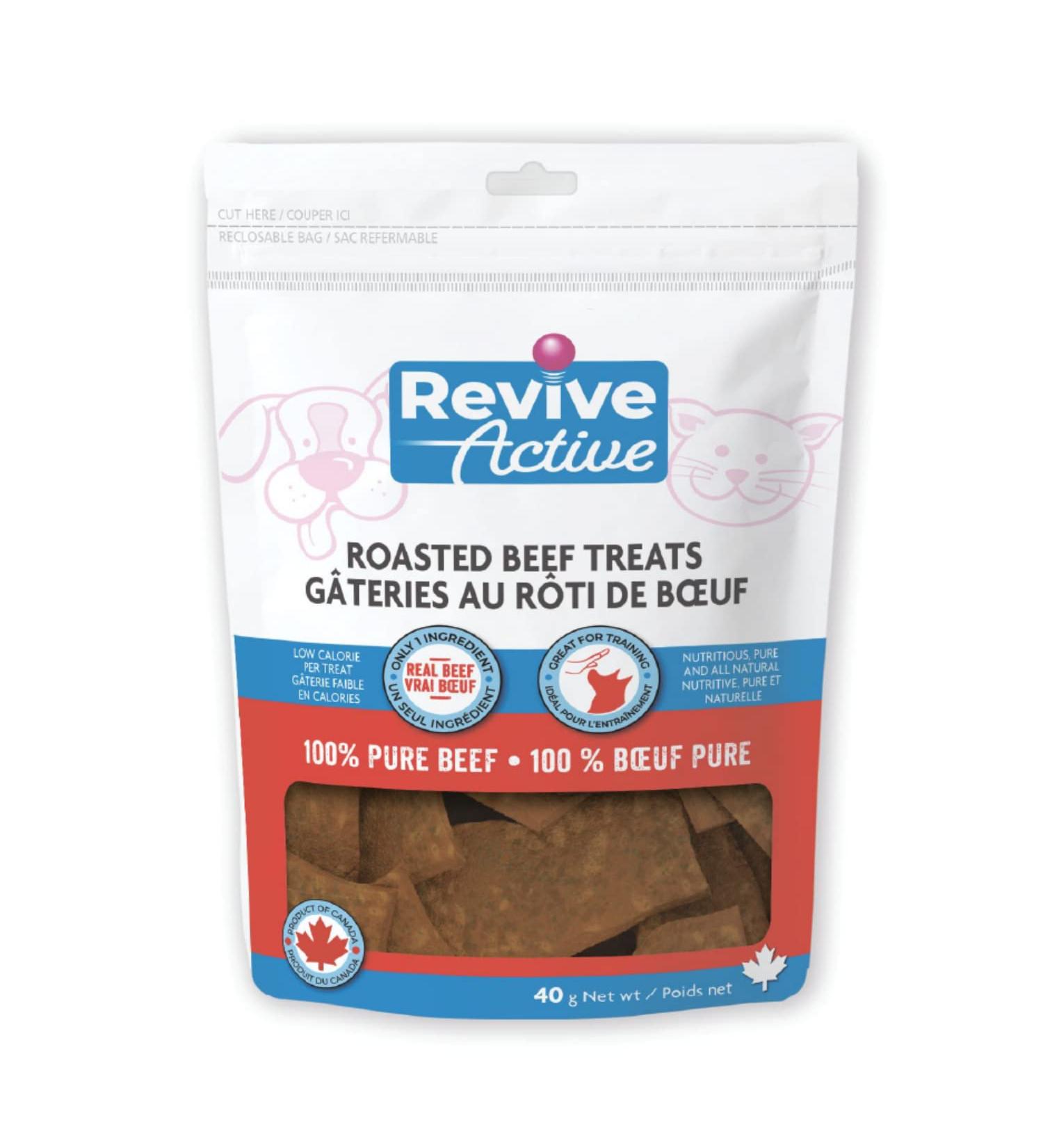 Revive Active Roasted Beef Treats for Dogs 40gr Dog and Puppy Chews - Pure and All Nutritive Low Calorie Training Treats - Large and Small Dogs Flavor Dogs Love. 40 g (Pack of 1) - Buy Online on GoSupps.com