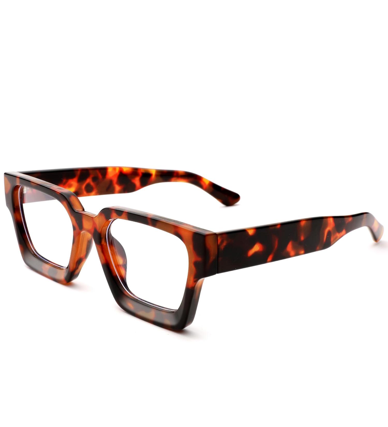 COASION Thick Frame Blue Light Glasses - Non-Prescription Computer Eyewear for Women & Men - Tortoise Square Style 52mm - Buy Online on GoSupps.com