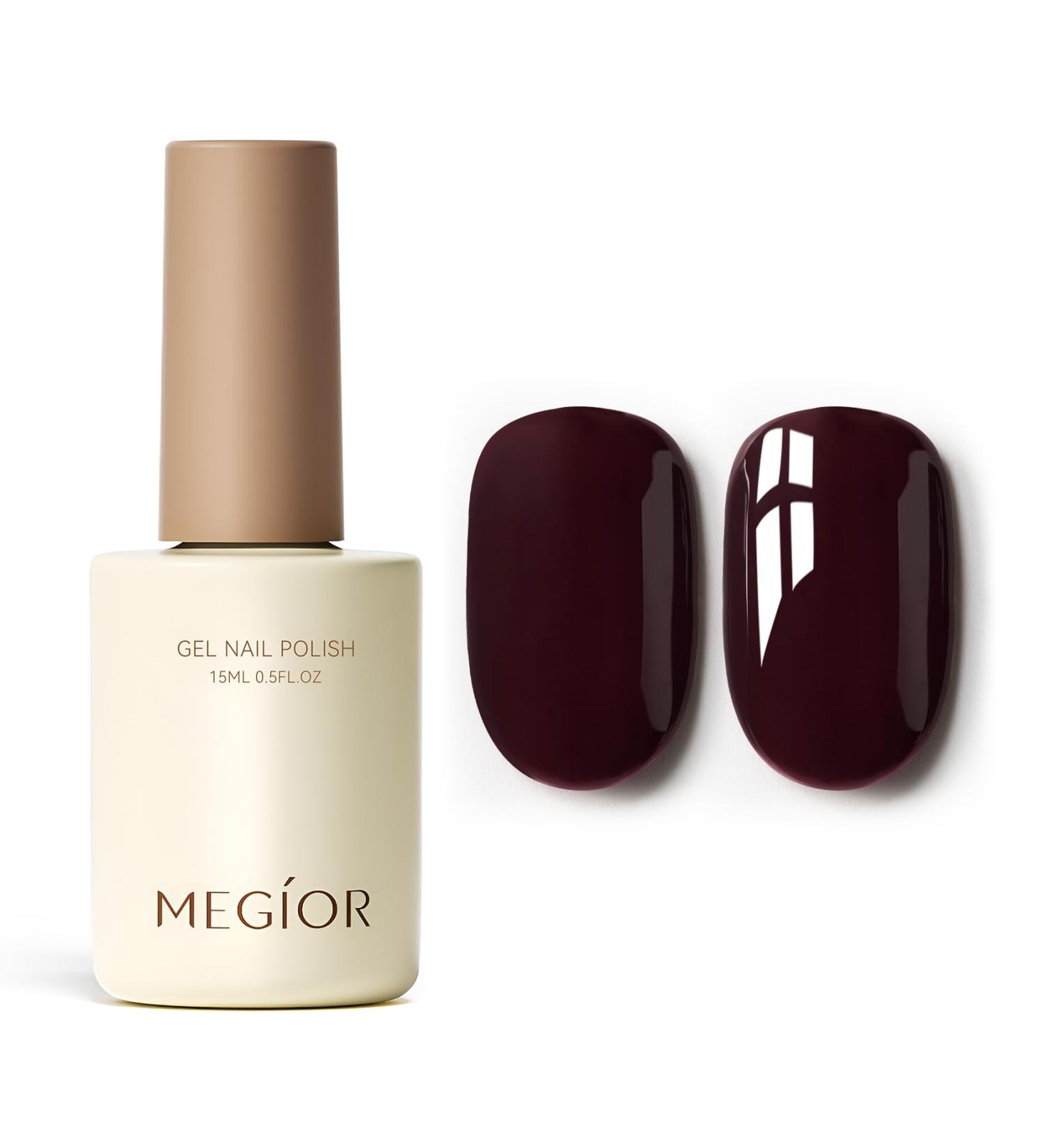 MEGIOR Cherry Red Gel Nail Polish 15ml Dark Red Gel Polish High Gloss Soak Off UV LED Nail Gel Polish for Nail Art Manicure Salon DIY Home Gift for Girls - Buy Online on GoSupps.com