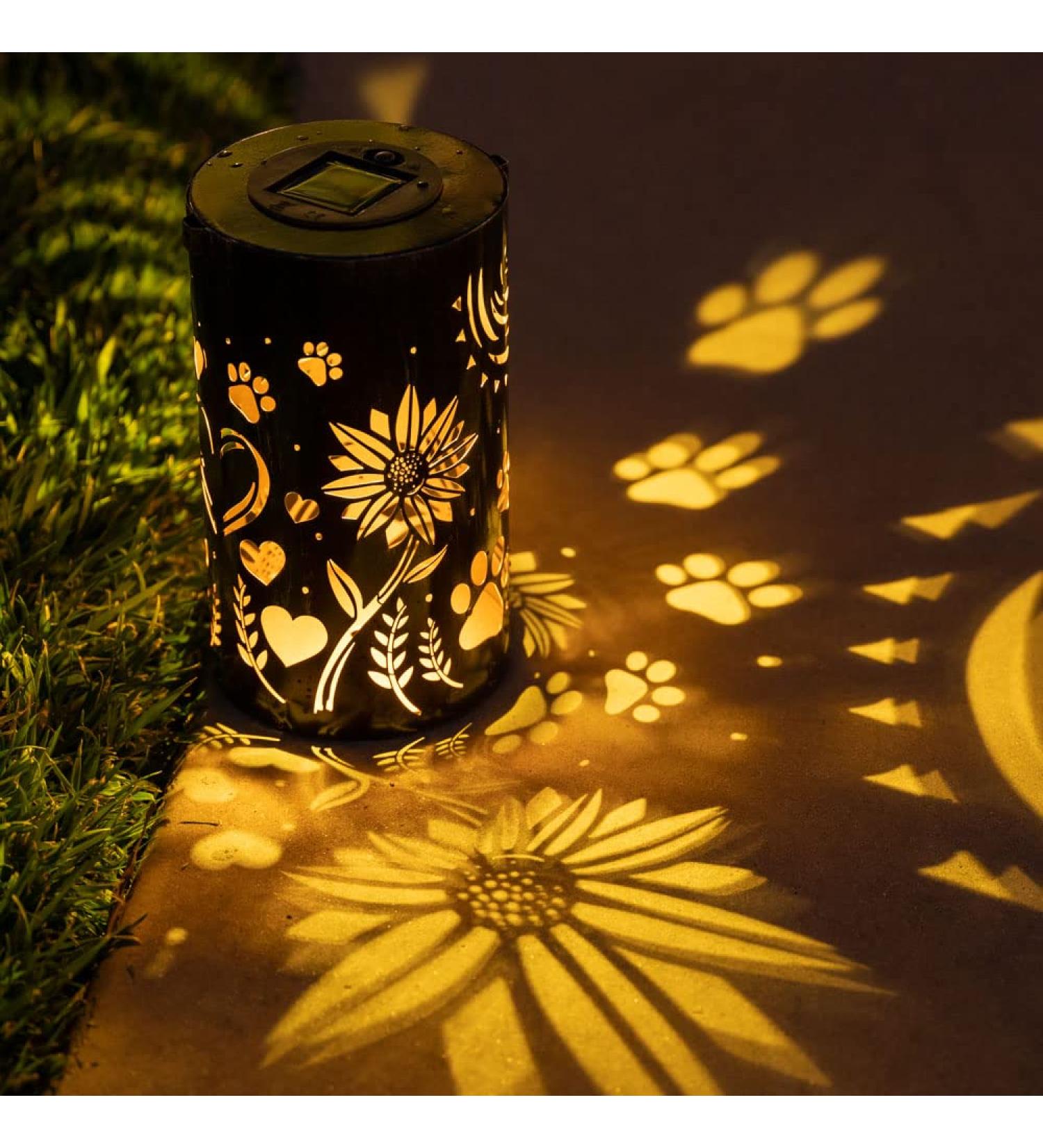 iHeartDogs Pet Memorial Solar Lantern: Pet Loss Gift for Shelter Pets - Sunflowers & Paws - Buy Online on GoSupps.com