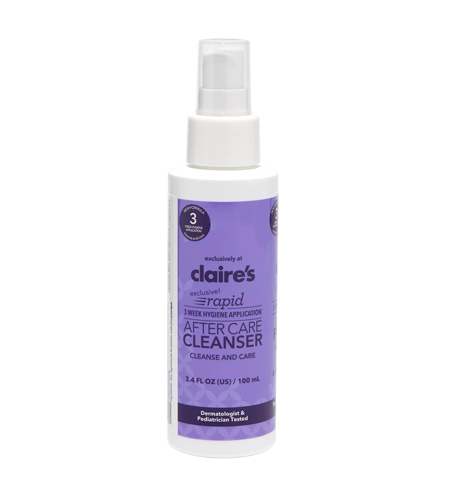 Claires 3 Week Rapid Piercing Aftercare Spray - Hypochlorous Solution for Nose and Ear Piercings - Piercing Bump Cleaner - 3.4 fl oz - Buy Online on GoSupps.com