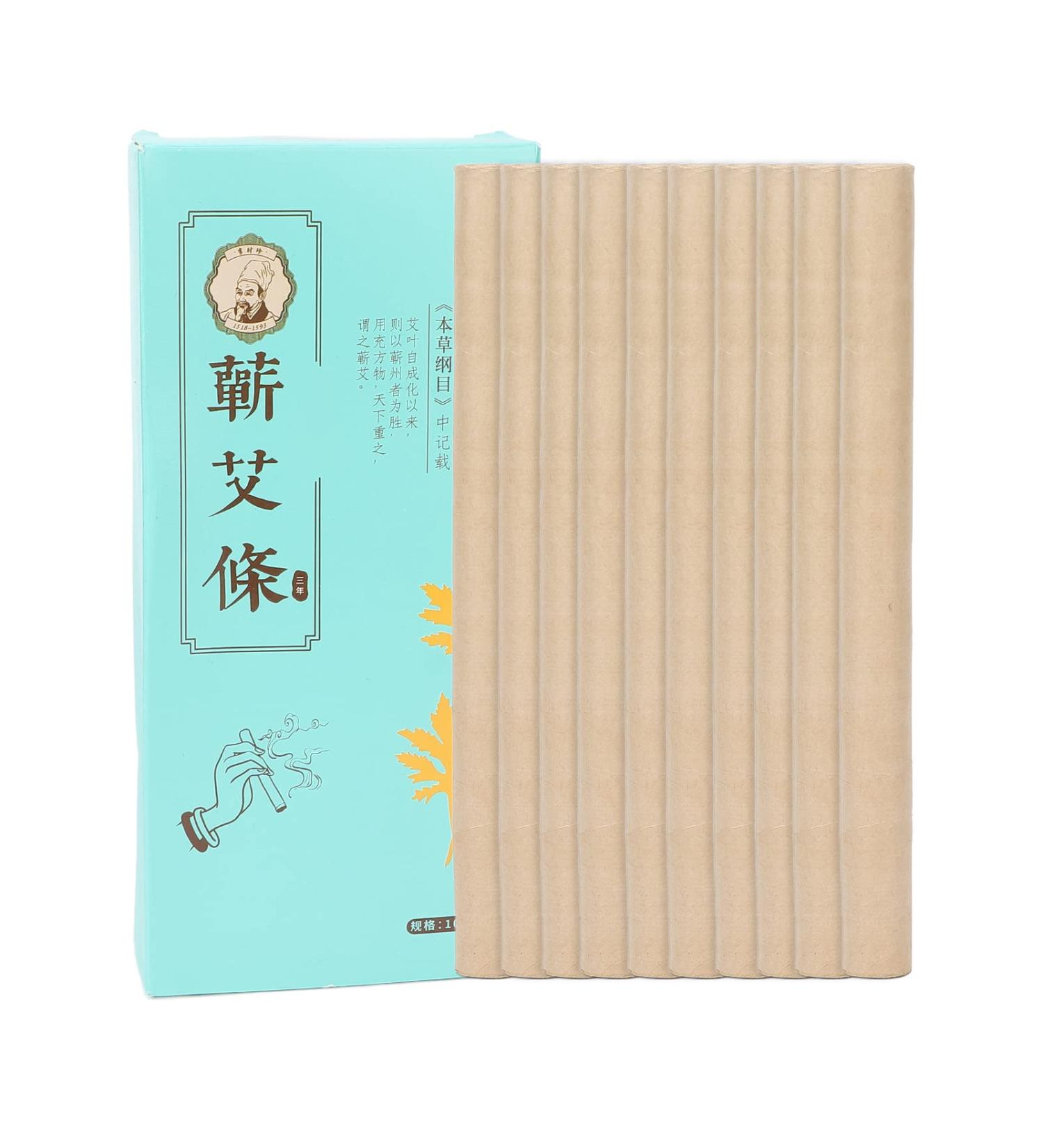 10pcs Natural Moxa Sticks - High Penetration Moxibustion Healing Therapy Set for Pain Relief | International Shipping Available - Buy Online on GoSupps.com