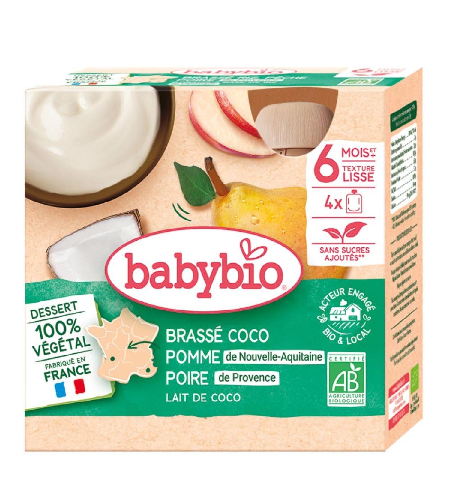 Babybio Vegetable Brewed - Gourds Coconut Milk Apple Pear 4x85 g - 6+ Months - ORGANIC - Buy Online on GoSupps.com