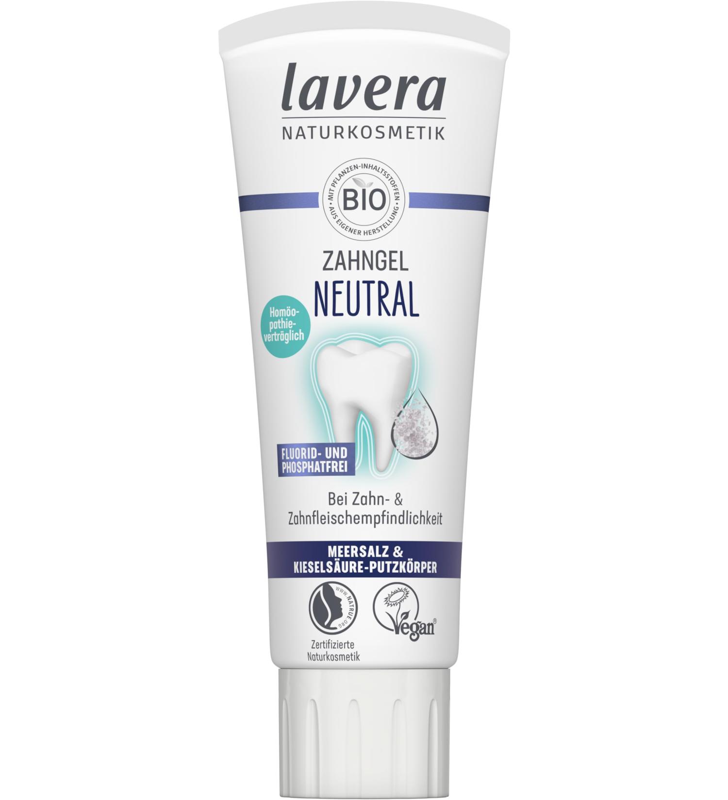 Lavera Fluoride-Free Vegan Dental Care with Sea Salt & Silica | 75ml - Allergy-Friendly Phosphate-Free Homeopathy-Compatible - Buy Online on GoSupps.com