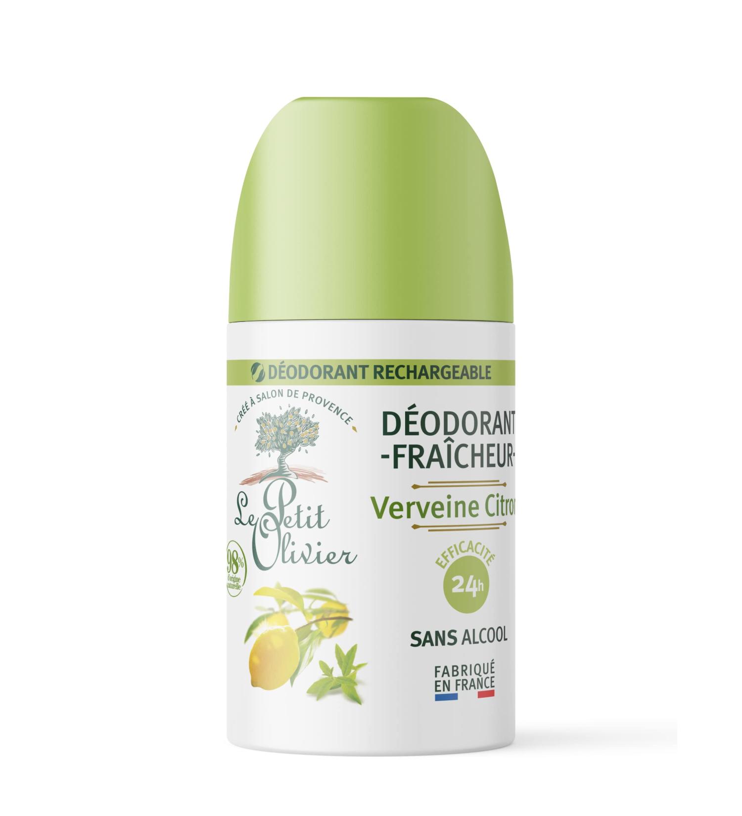 LE PETIT OLIVIER - Freshness Deodorant - Lemon Verbena - Skin-Friendly - 24-Hour Effectiveness - Alcohol-Free - 98% Natural Origin - Refillable Bottle - Made in France - 50 ml - Buy Online on GoSupps.com