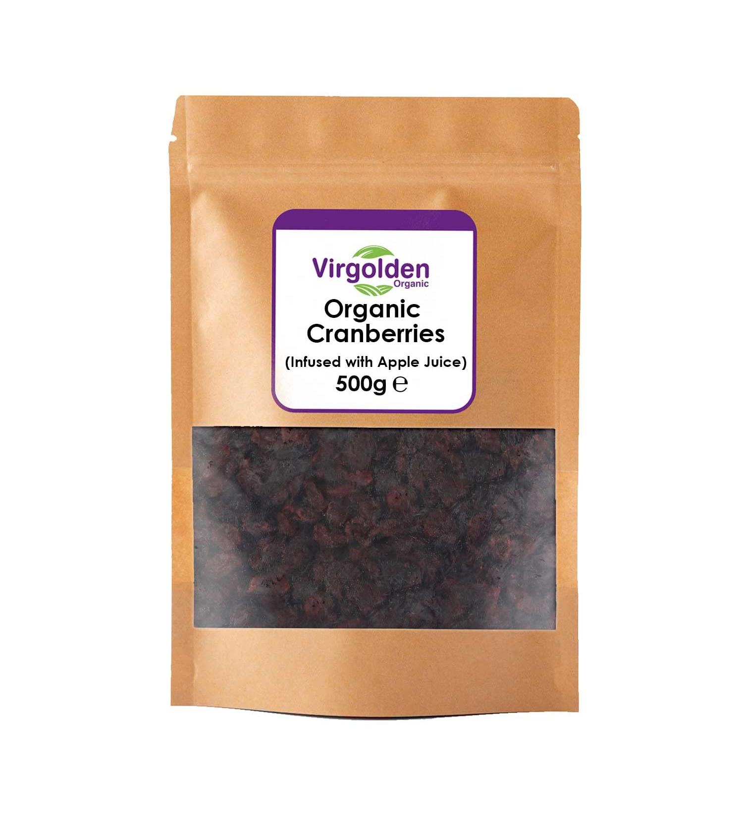 Organic Cranberries (Infused with Apple Juice) 500g by Virgolden Organic - Buy Online on GoSupps.com