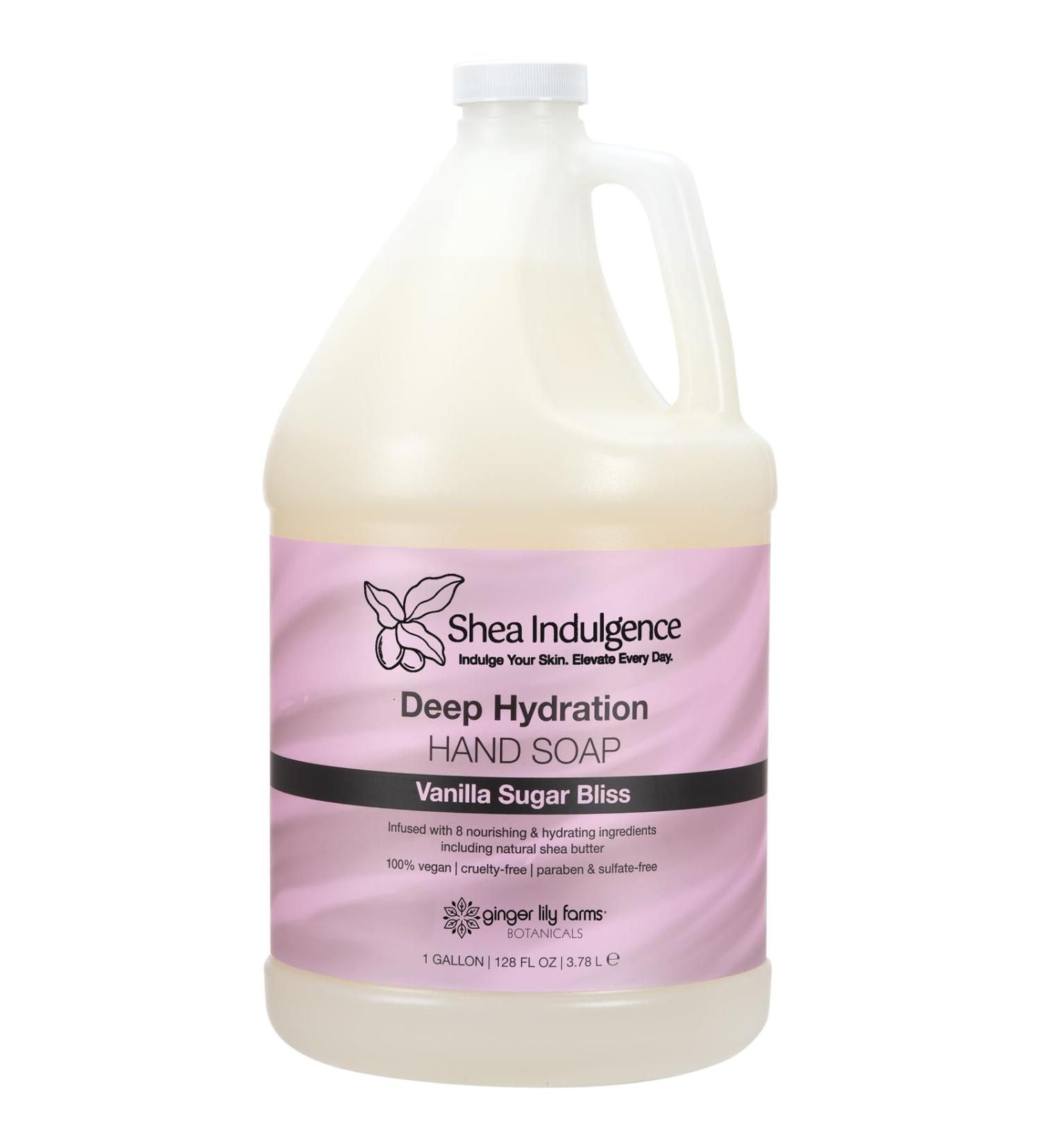 Ginger Lily Farms Botanicals Shea Indulgence Deep Hydration Liquid Hand Soap Refill 100% Vegan & Cruelty-Free Vanilla Sugar Bliss Scent 1 Gallon (128 fl oz) - Buy Online on GoSupps.com