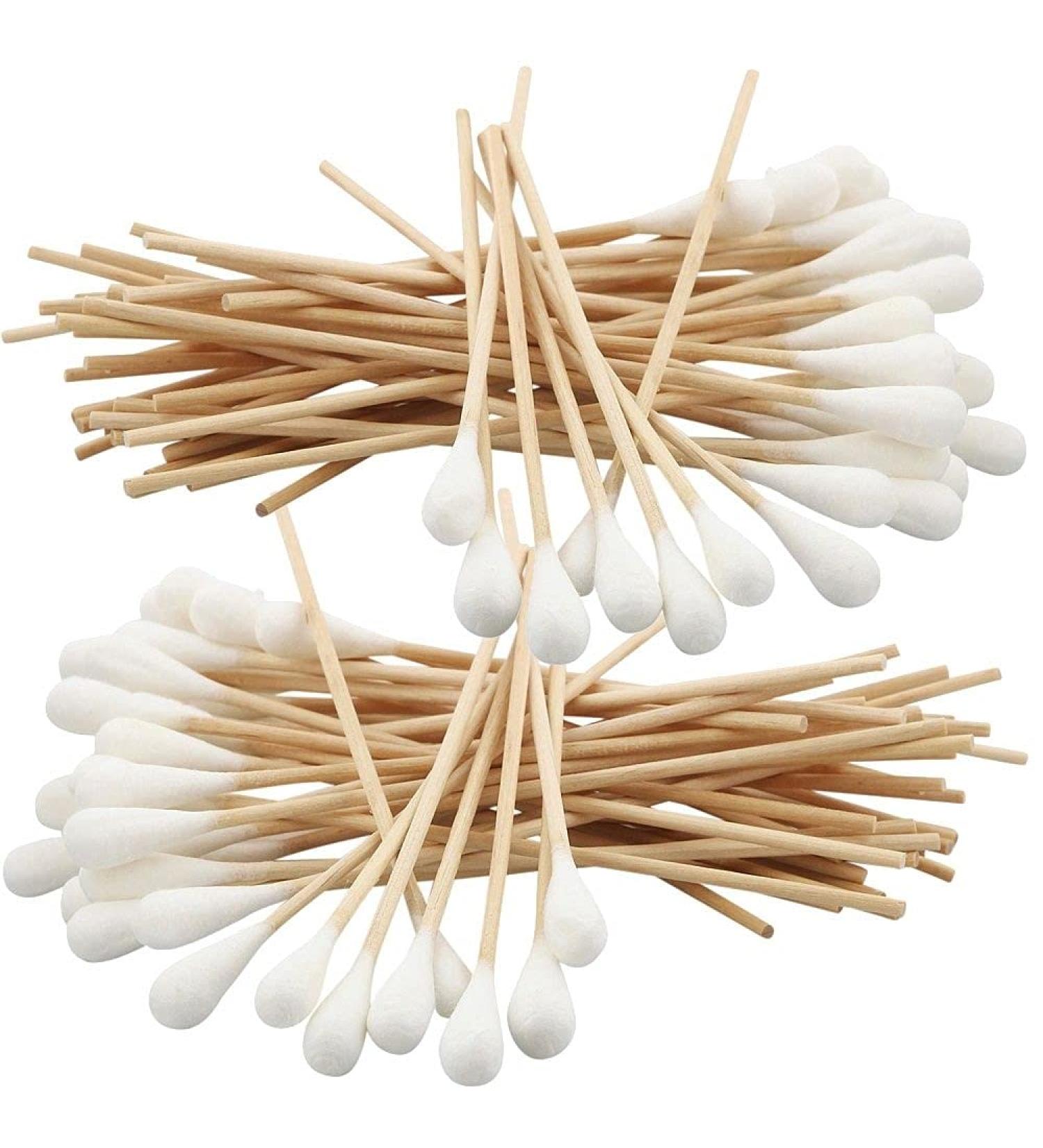 Buy Kosmetex 100x Cotton Swabs - 15 cm Wide Head with Wooden Stick | Thick Cotton Tip | International Shipping Available - Buy Online on GoSupps.com