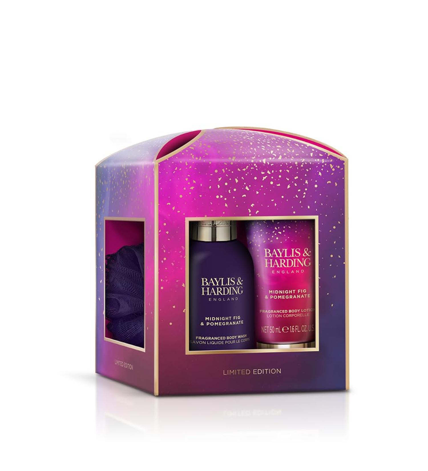 Baylis & Harding Midnight Fig & Pomegranate Luxury Essentials Treat Box Gift Set - Vegan Friendly (1 Pack) - Buy Online on GoSupps.com