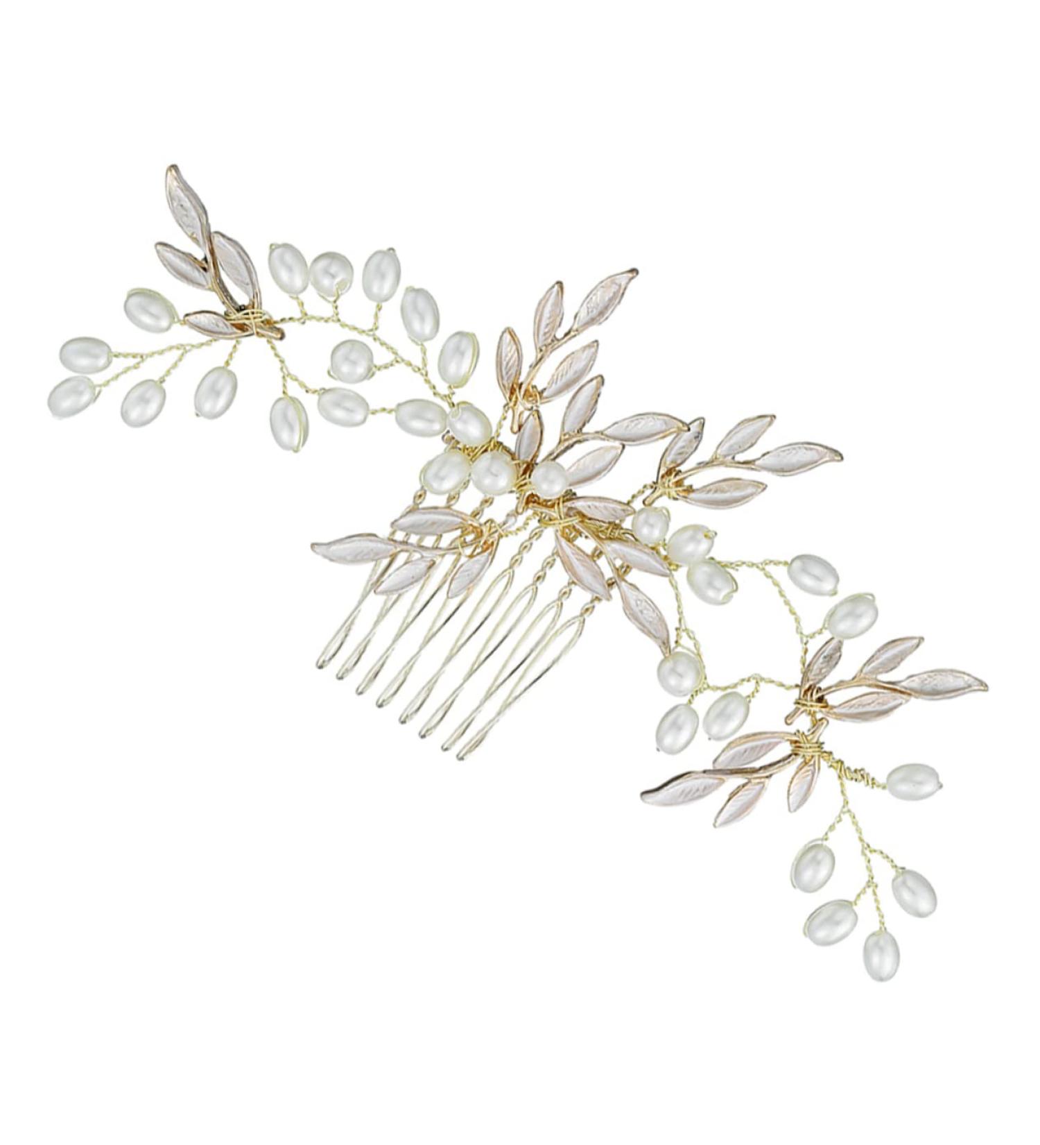 FRCOLOR 1 Pc Comb Rhinestone Tiara Macrame Decor Wedding Bridal Hair Clips Flower Bridal Headpiece Bridal Headbands Rhinestone Headband Leaf Decor Fashion Hairpin Alloy Bride Jewelry Pearl - Buy Online on GoSupps.com
