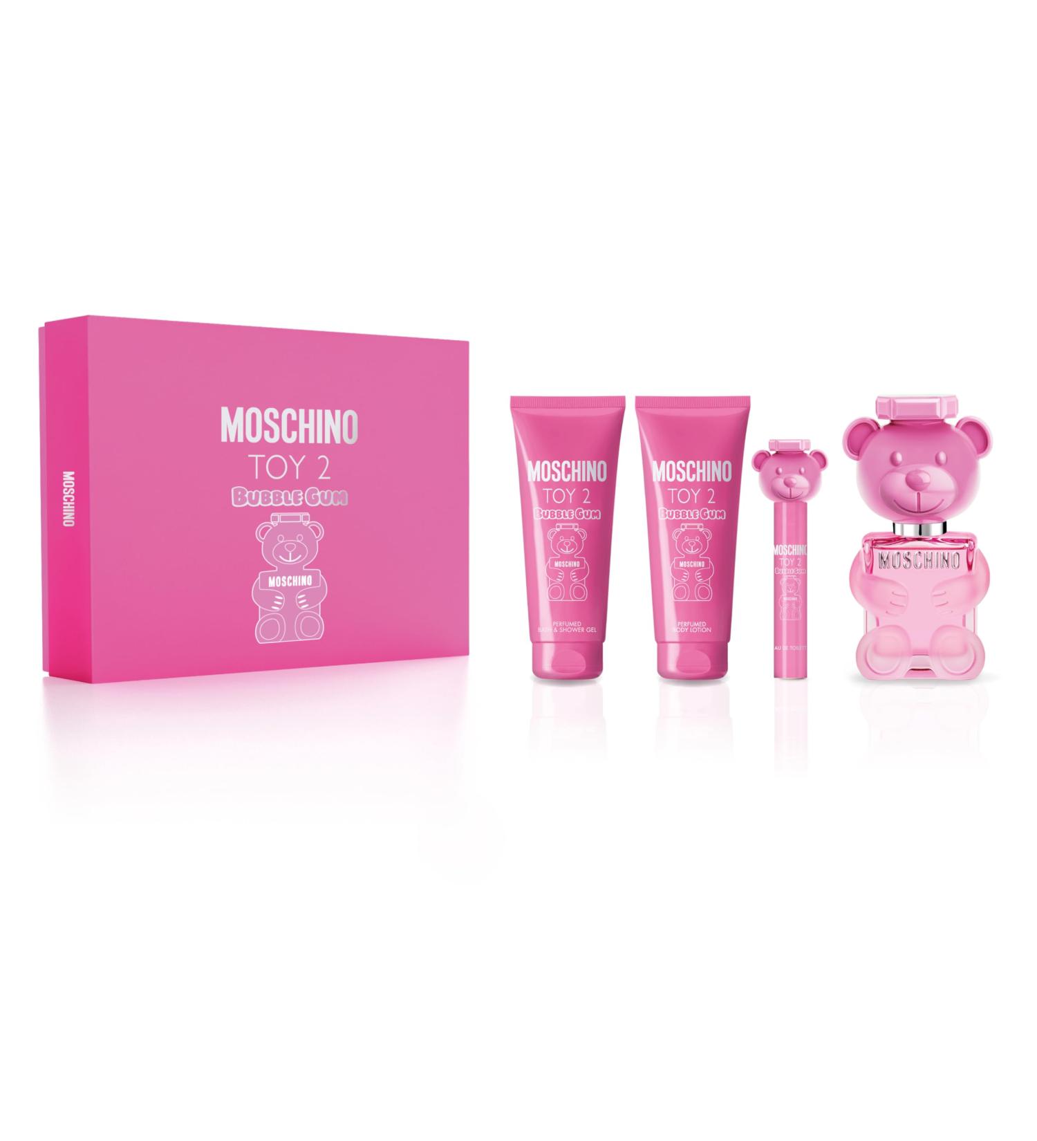 Moschino Toy 2 Bubble Gum for Women - 4 Pc Gift Set 3.4oz EDT Spray 0.33oz EDT Spray 3.4oz Body Lotion 3.4oz Bath and Shower Gel 1.78 Fl Oz (Pack of 4)