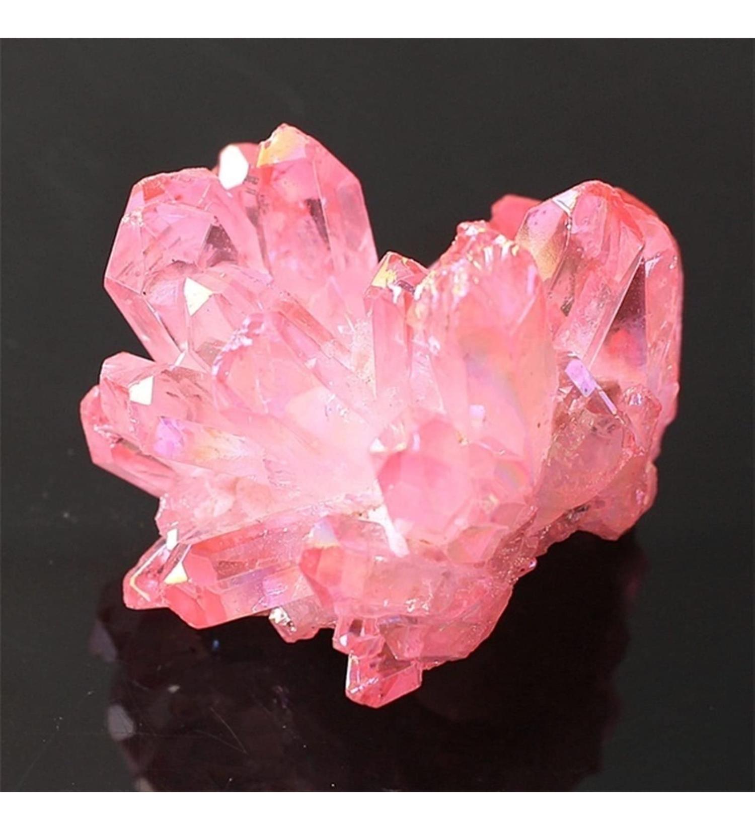 100gNatural Quartz Crystal Pink Cluster Electroplate Colour Cluster Point Specimen Home Decor yuebang Stone Mineral Specimen - Buy Online on GoSupps.com