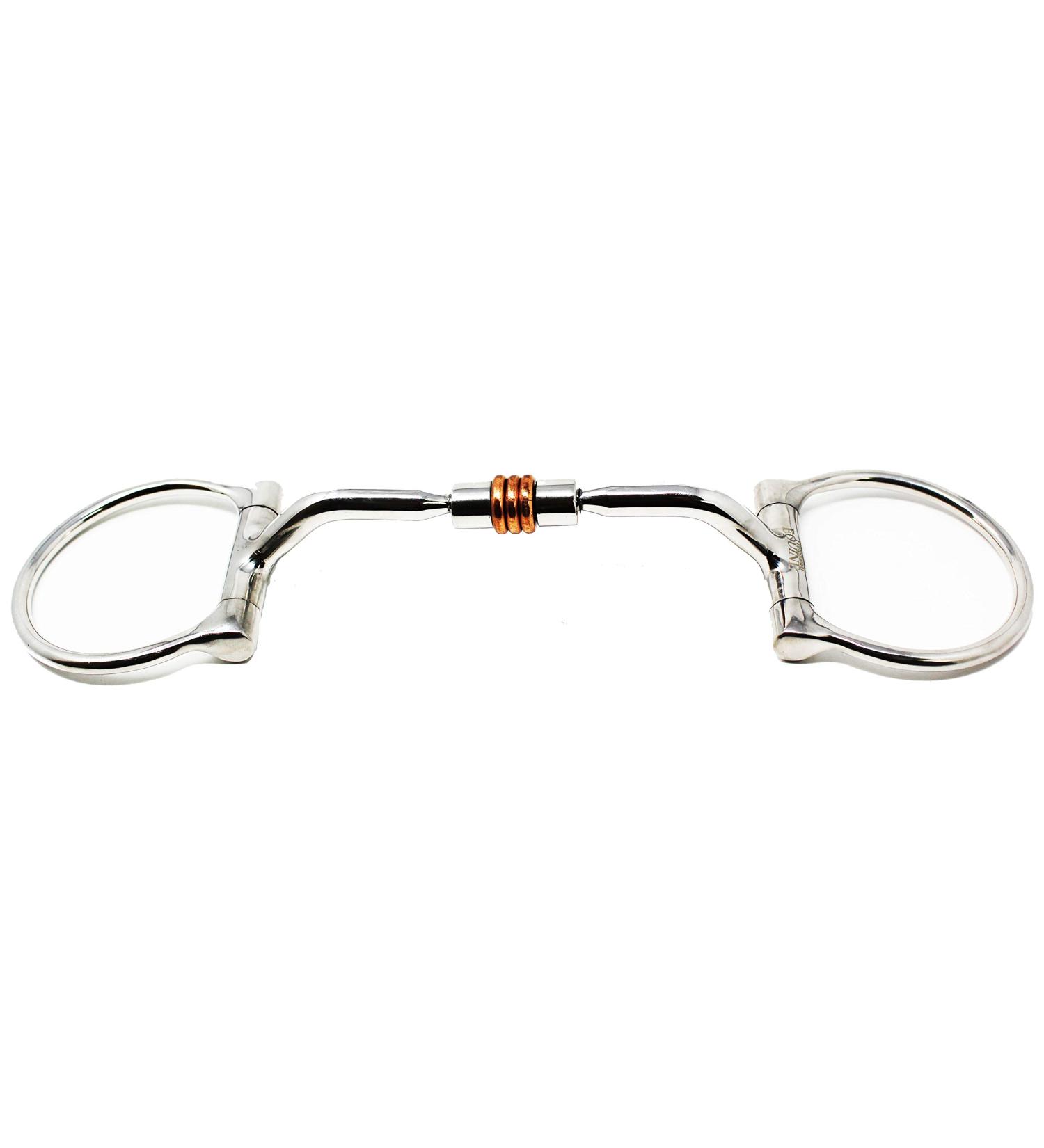 Horse Stainless Steel Mouth D-Ring Comfort Snaffle Bit Copper Rollers 35310v 5" Mouth