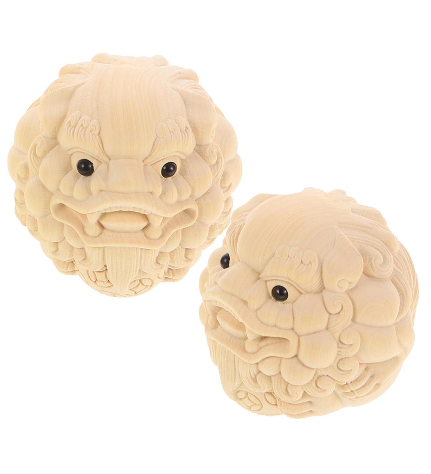 Vanzack Feng Shui Pi Yao Statue - Hand-Carved Zodiac Wealth Figures | 2-Piece Baoding Ball Decor for Home & Money Attraction - Buy Online on GoSupps.com
