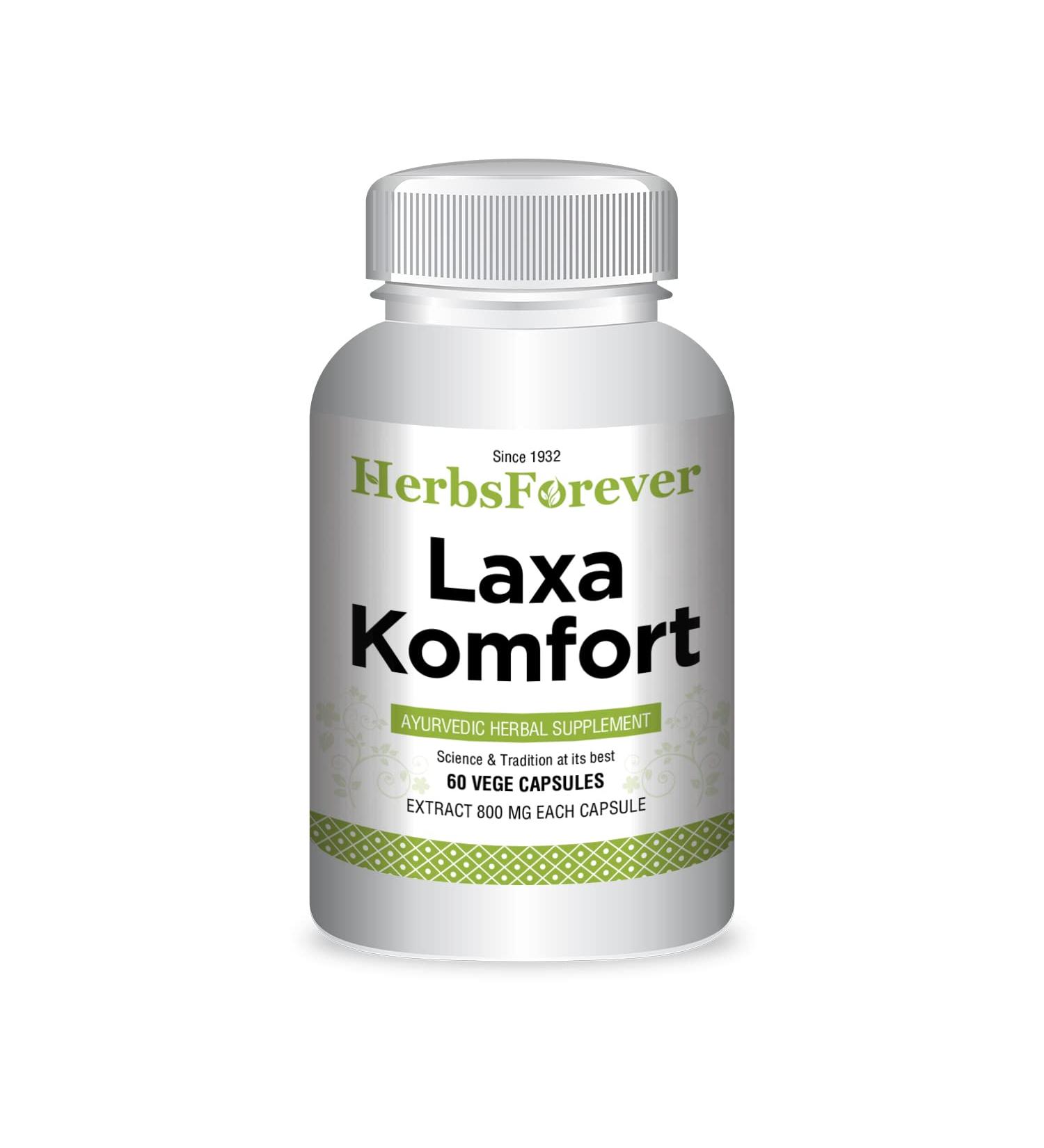 Herbsforever Laxa Komfort Capsules - Natural Laxative Supplement for Healthy Abdomen - 60 Capsules - Buy Online on GoSupps.com