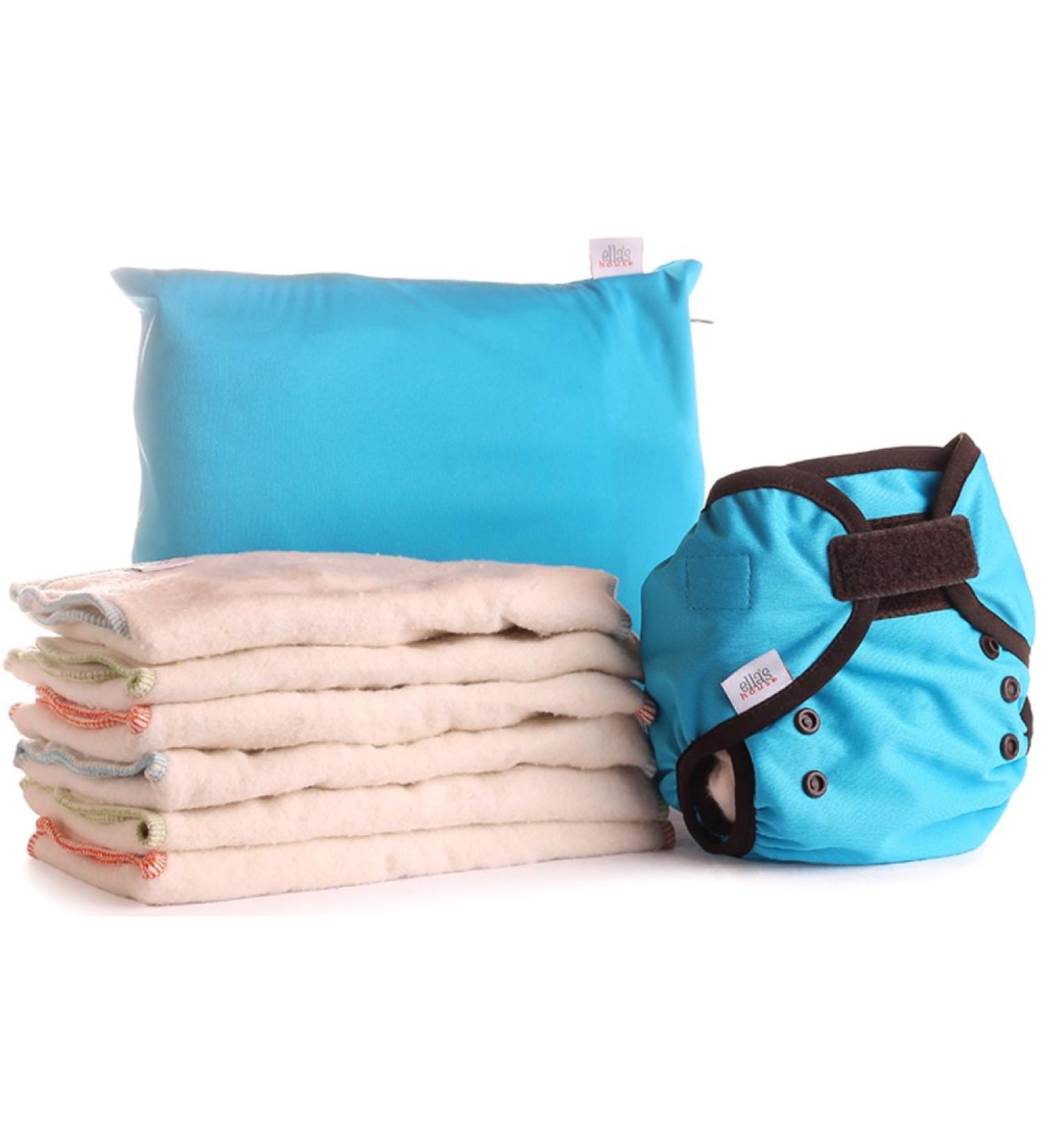 Bum Fold Eco-Pack Cloth Diaper Set (S turquoise) S Turquoise