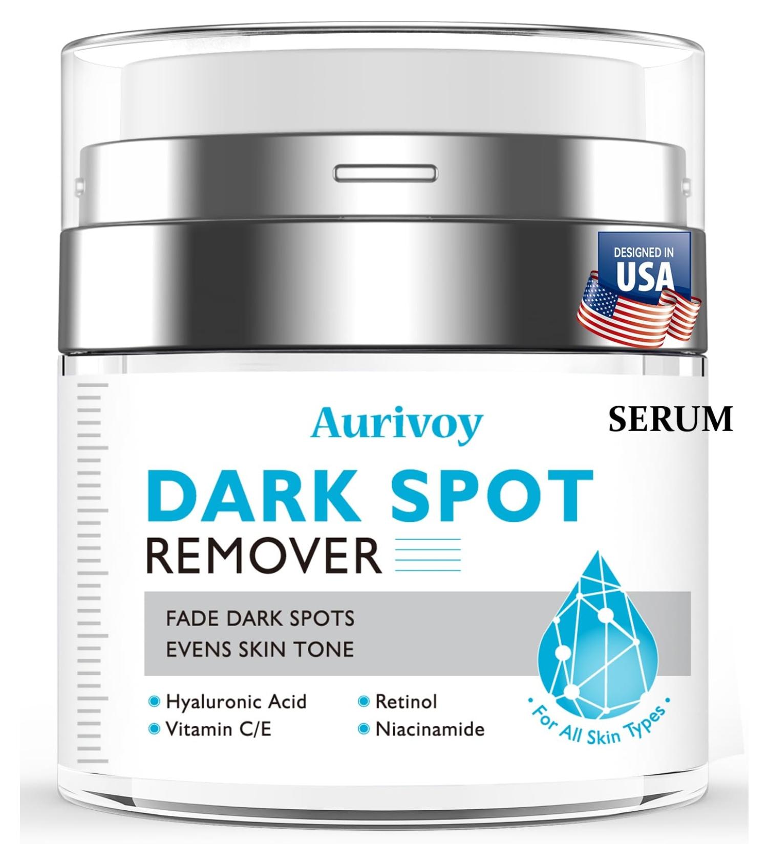 Dark Spot Remover for Face and Body Dark Spot Corrector Serum for All Skin Types Fades Age Spots Sun Spots Melasma Freckles Anti-Aging Fade Cream for Uneven Skin Tone 2.13 FL OZ