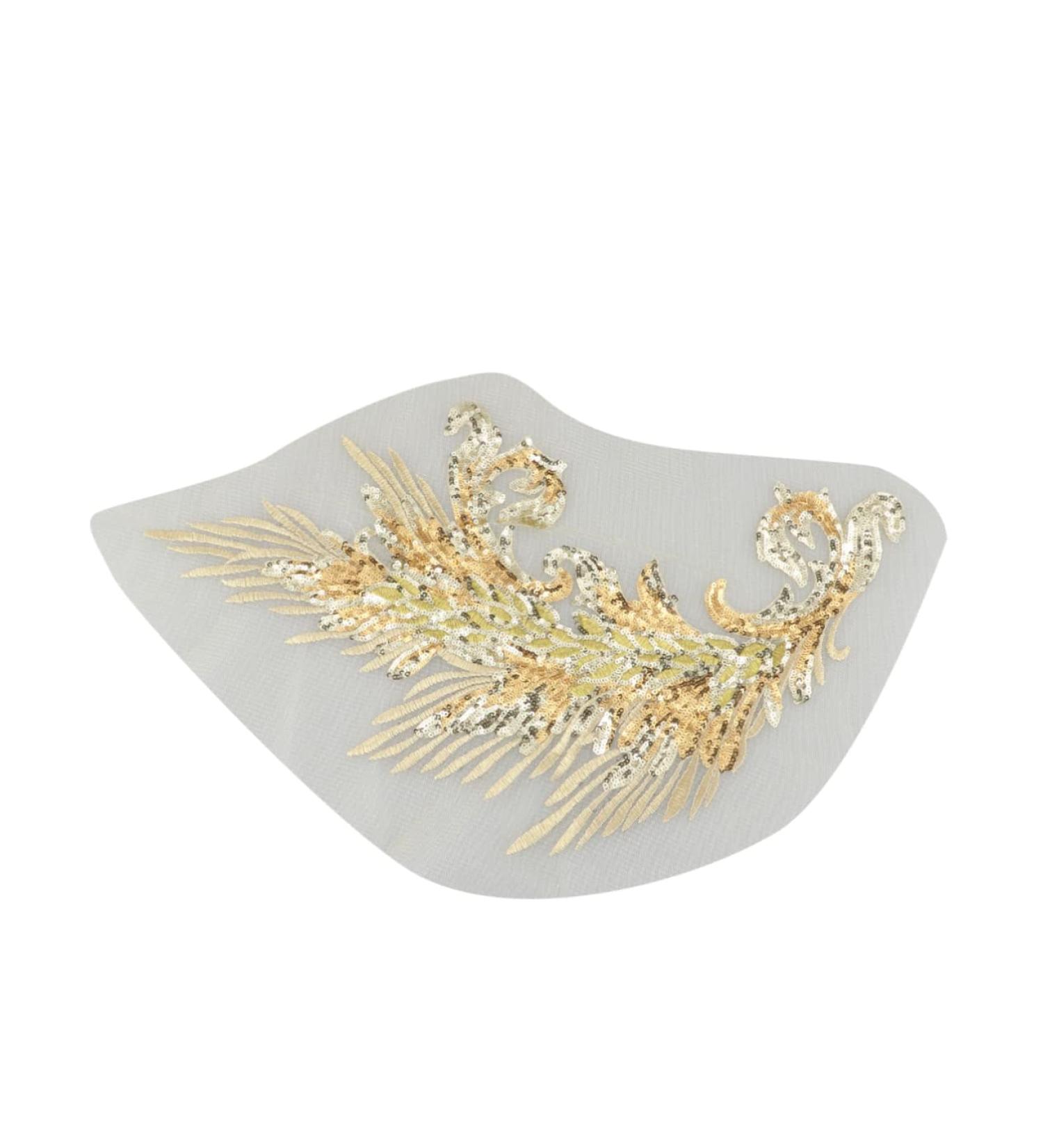 Trendy Stickers 2 Pcs Fashion Stickers Trendy Accessories Sequin Clothing Clothes Iron on Appliques Patches for Clothes Golden Size 1 - Buy Online on GoSupps.com