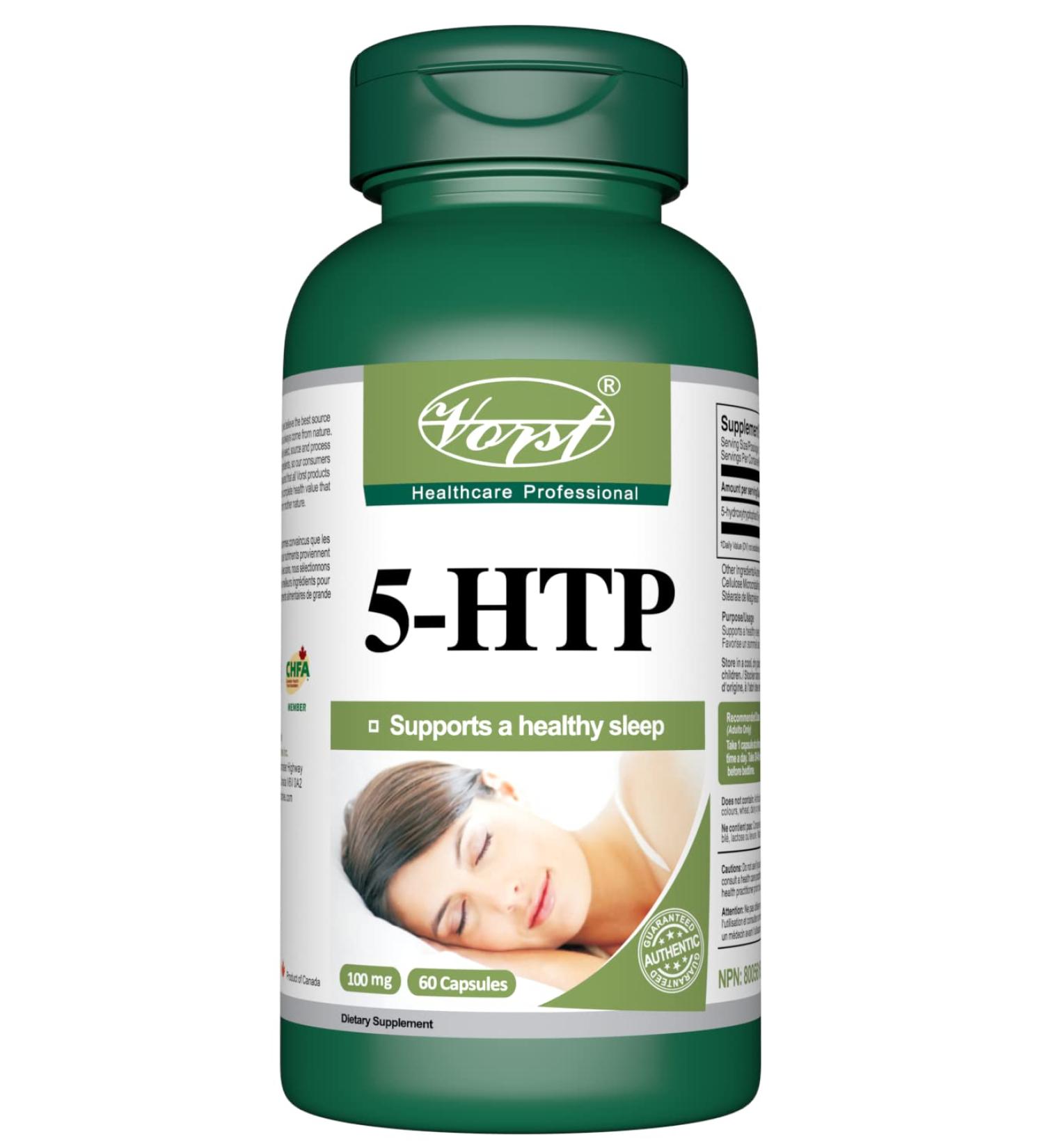 VORST 5-HTP 100mg 60 Capsules | Supplement For Promoting Natural Healthy Sleep & Fighting Symptoms of Minor Insomnia | 1 Bottle 60 count (Pack of 1) - Buy Online on GoSupps.com