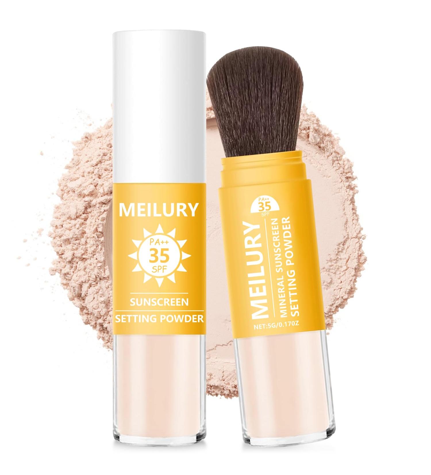 Sunscreen Setting Powder SPF 35 | Mineral Brush Powder | Oil Control Translucent Loose Powder for All Skin Types - Buy Online on GoSupps.com