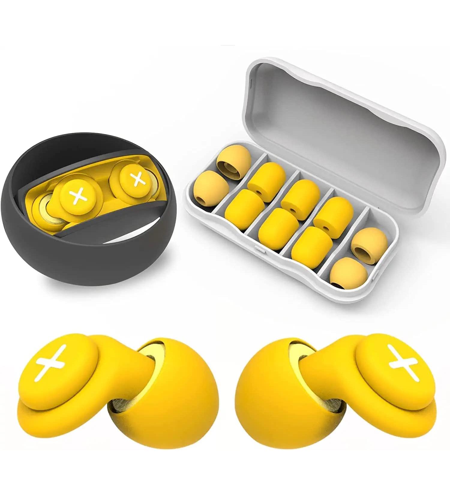 Silicone Ear Plugs for Sleeping, Concerts & Travel - Noise Cancelling & Reusable Yellow Earplugs - Buy Online on GoSupps.com