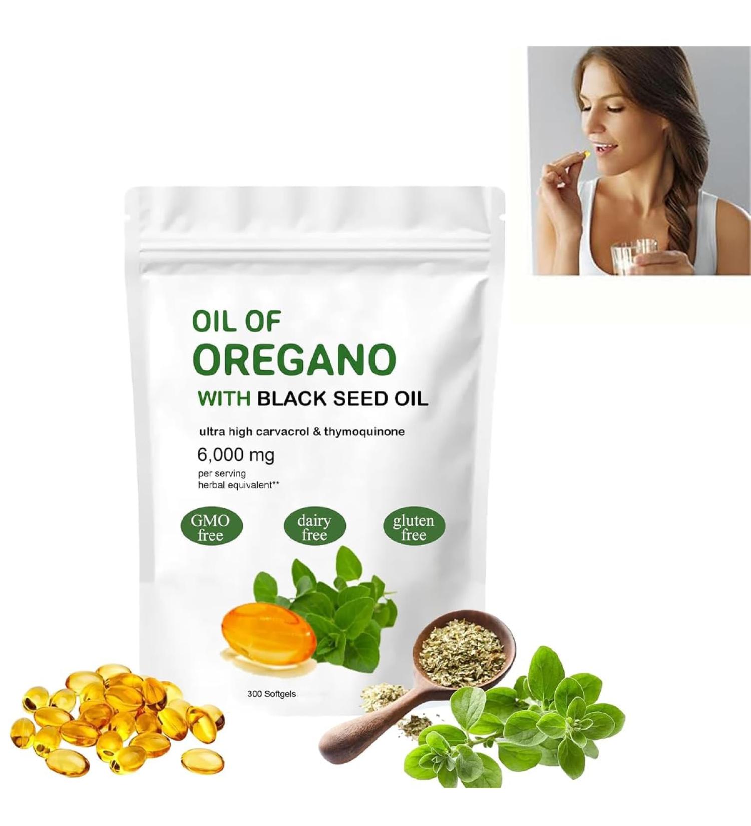 2 in 1 6000mg Oil of Oregano with Black Seed Oil 200mg Organic Oil of Oregano Softgel 6000mg Oil of Oregano Non-gmo Gluten Free 300 Softgel Capsule Oregano Oil Supplement Capsules Oil of Oregano Softgel Lovira Oil of Oregano with Black Seed Oil (1PCS) - Buy Online on GoSupps.com