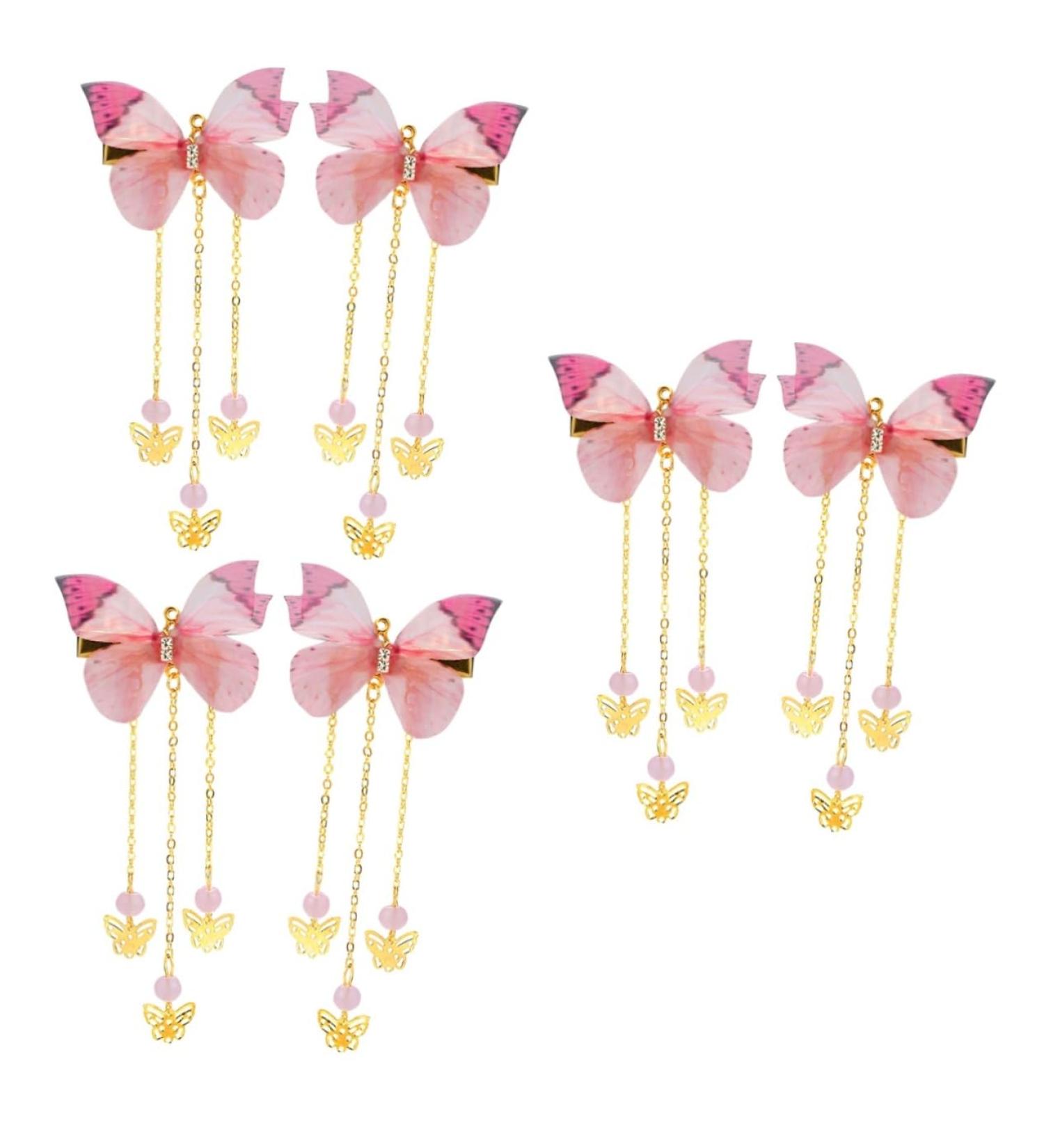 FOMIYES 3 Pairs Hanfu Butterfly Headdress Metallic Hair Clips Tassel Hair Clips Kids Fabric Hairpin Hair Barrettes Hanfu Hair Clip Hairpin with Tassel Accessories Alloy Temperament Child - Buy Online on GoSupps.com