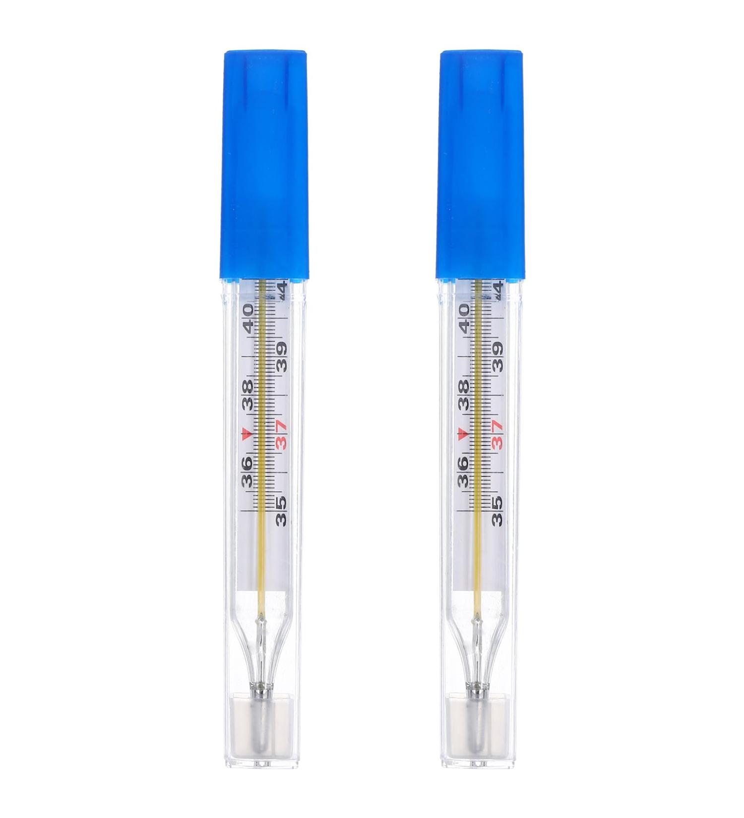 2Pc Glass Oral Thermometer for Adults - Fast Reading Fever Indicator | Free Shipping Worldwide - Buy Online on GoSupps.com
