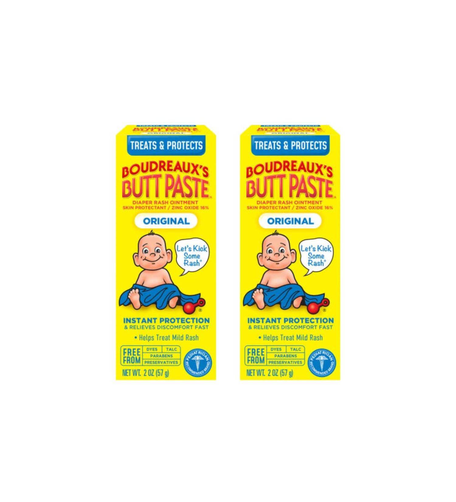 Boudreaux's Butt Paste Diaper Rash Ointment Original 2 oz - Pack of 2 | Fast Relief Formula - Buy Online on GoSupps.com