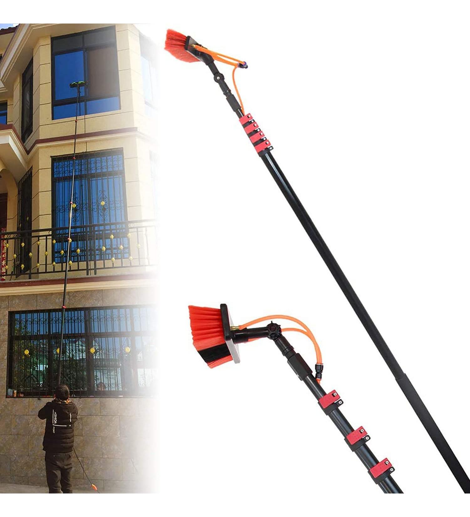 Window Cleaning Brush Water Fed Pole Kit 3.6-11M Length Water Fed Brush Water Fed Telescopic Brush 12Ft-36Ft Water Fed Cleaning System Outdoor Window Cleaner Cleaning Tool For Window Glass S 20ft/6m - Buy Online on GoSupps.com