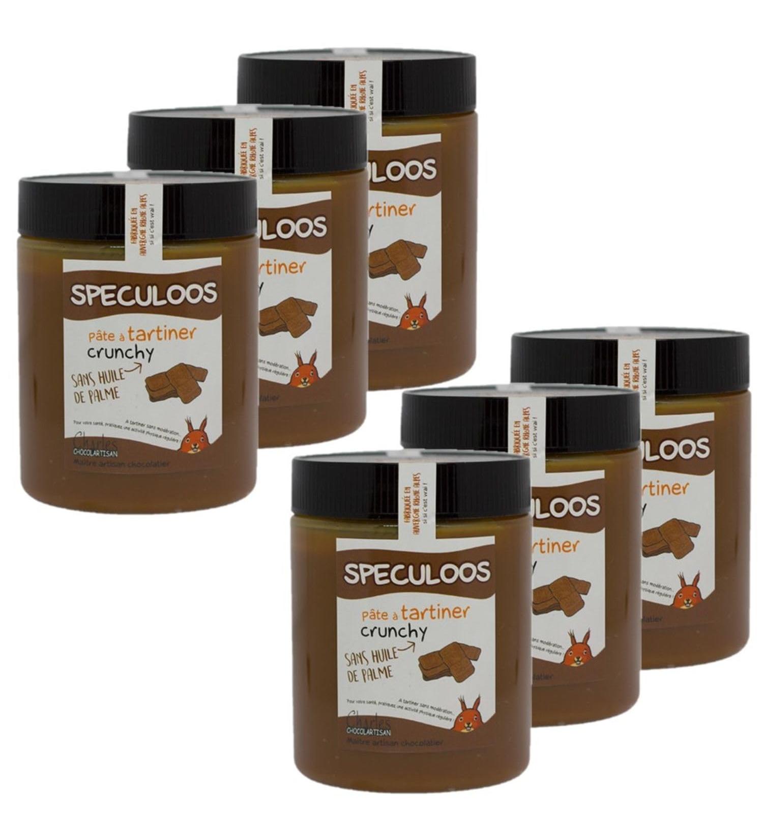 Chocolartisan Set of 6 Crunchy Speculoos Spreads - 570 g Pot