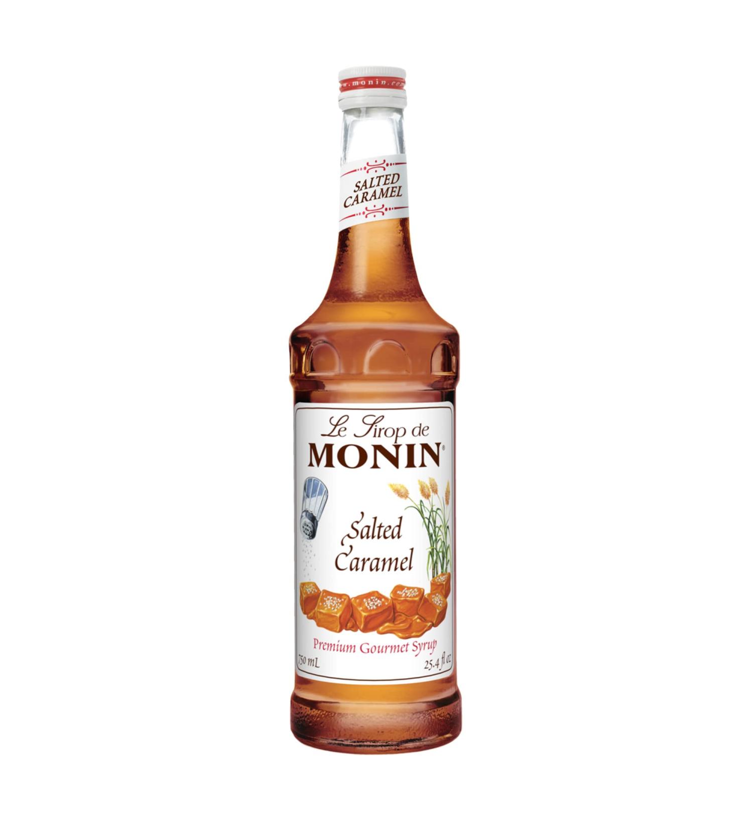 Monin Salted Caramel Syrup, 750 ml Glass Bottle 25.4 Fl Oz (Pack of 1)