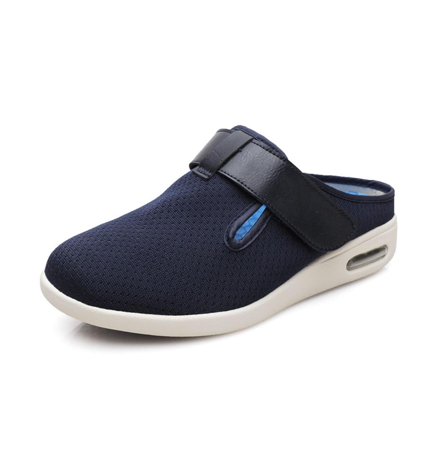Mens Diabetic Slippers - Adjustable Backless Air Cushion Sneakers for Swollen Feet | Lightweight Non-Slip Comfort | Size 12 Dark Blue - Buy Online on GoSupps.com