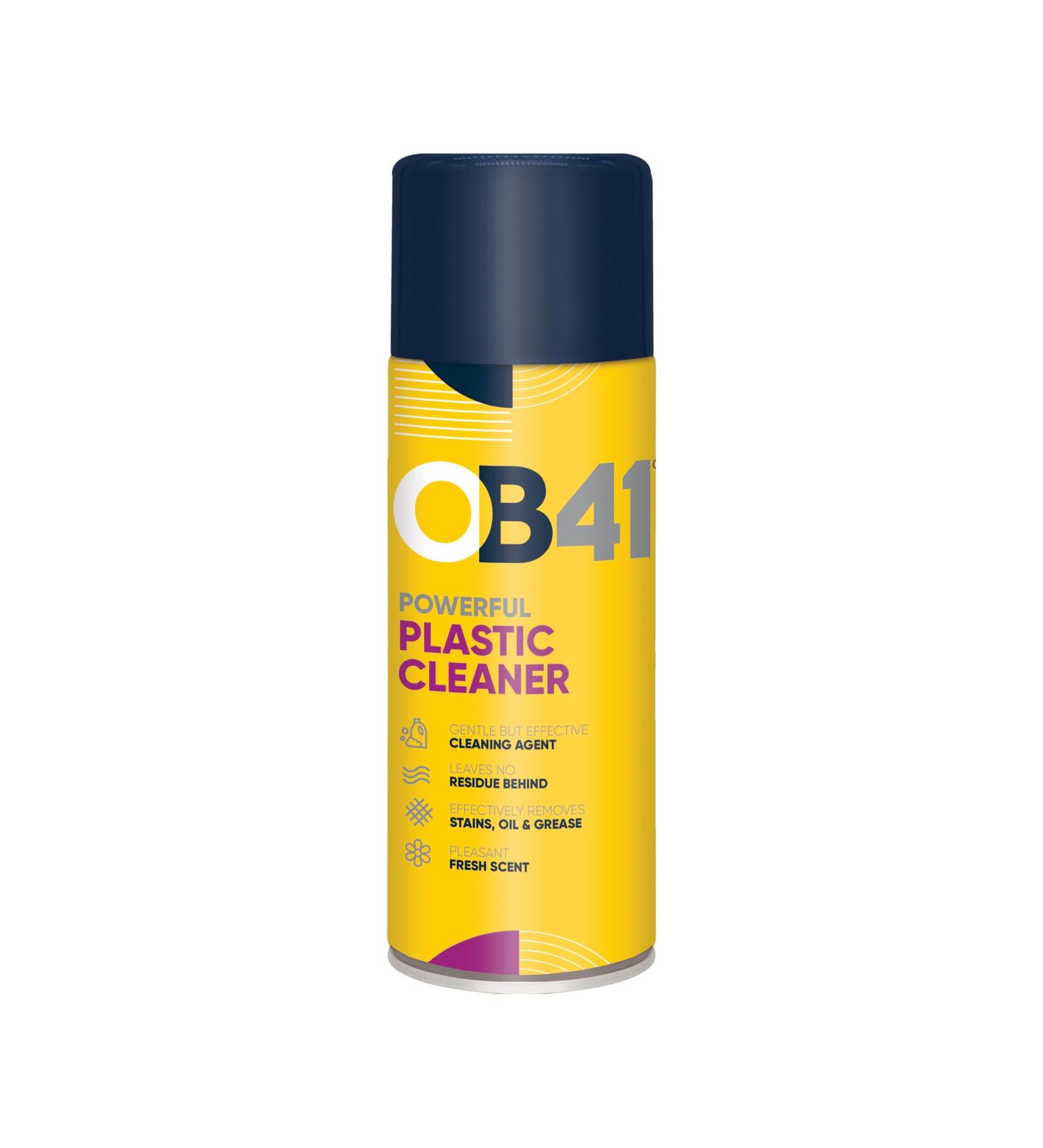 OB41 Powerful Plastic Cleaner. Gently and Effectively Cleans and Degreases Plastic Materials and Surfaces. 400ml 1 count (Pack of 1) OB41 Powerful Plastic Cleaner 400ml - Buy Online on GoSupps.com