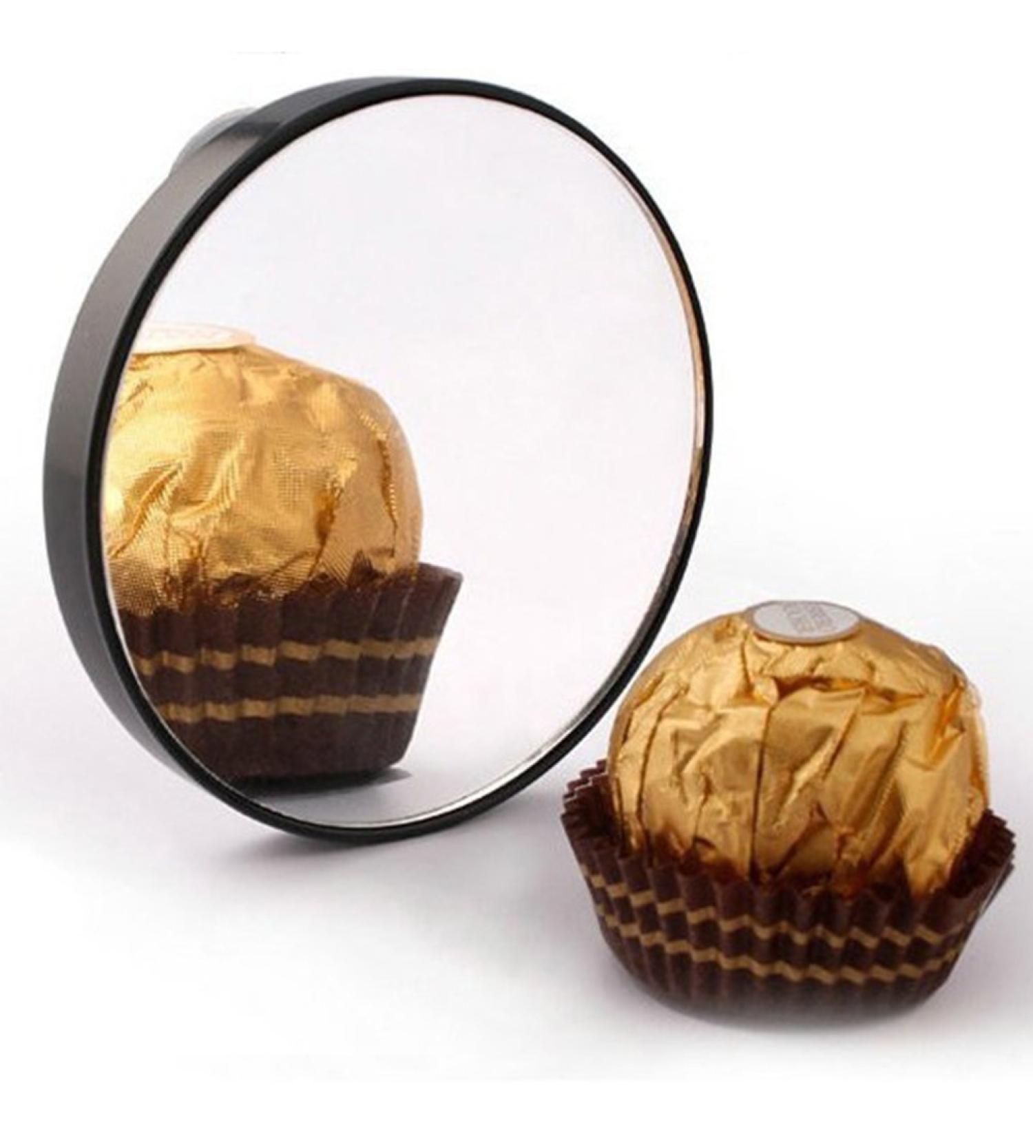 Frcolor 10X Magnifying Round Pocket Mirror - Cosmetic Mirror with Suction Cups for Perfect Makeup Anywhere - Buy Online on GoSupps.com