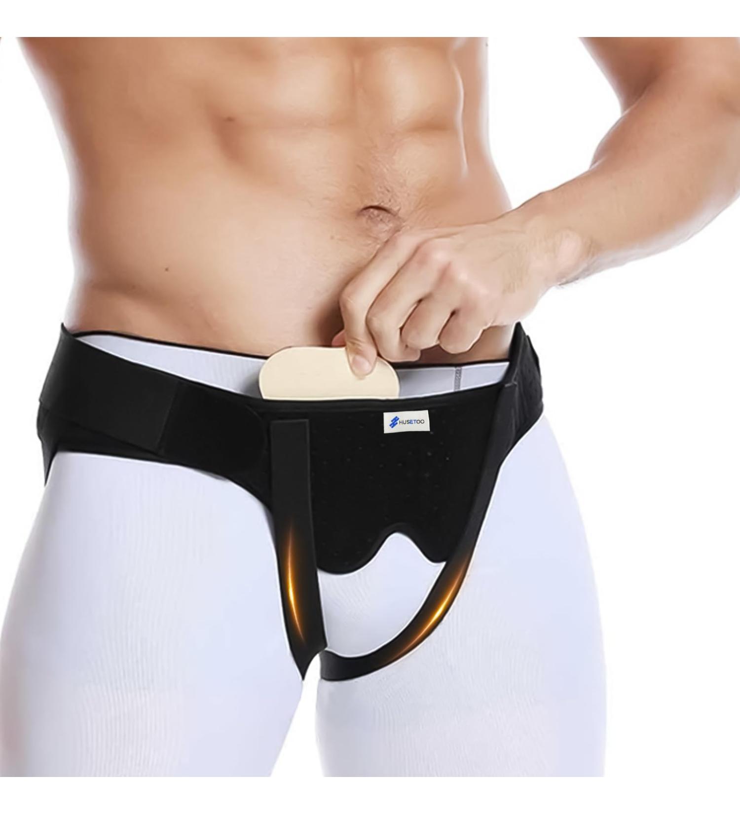 Hernia Belt for Men - Adjustable Inguinal Support Truss Brace | Breathable Groin Hernia Relief | Small Size with Support Pads - Buy Online on GoSupps.com